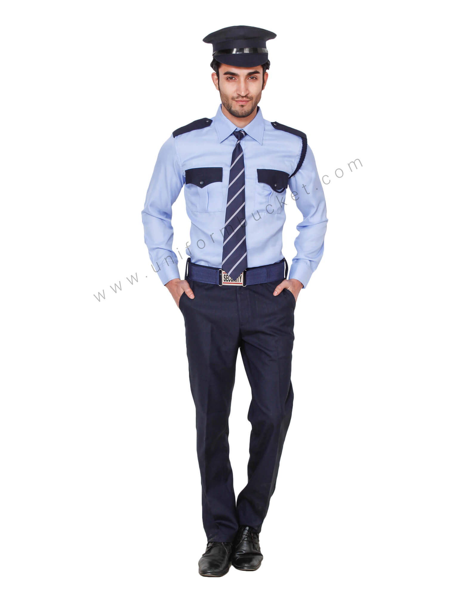 Blue Security Guard/Driver Shirt For Men view 1