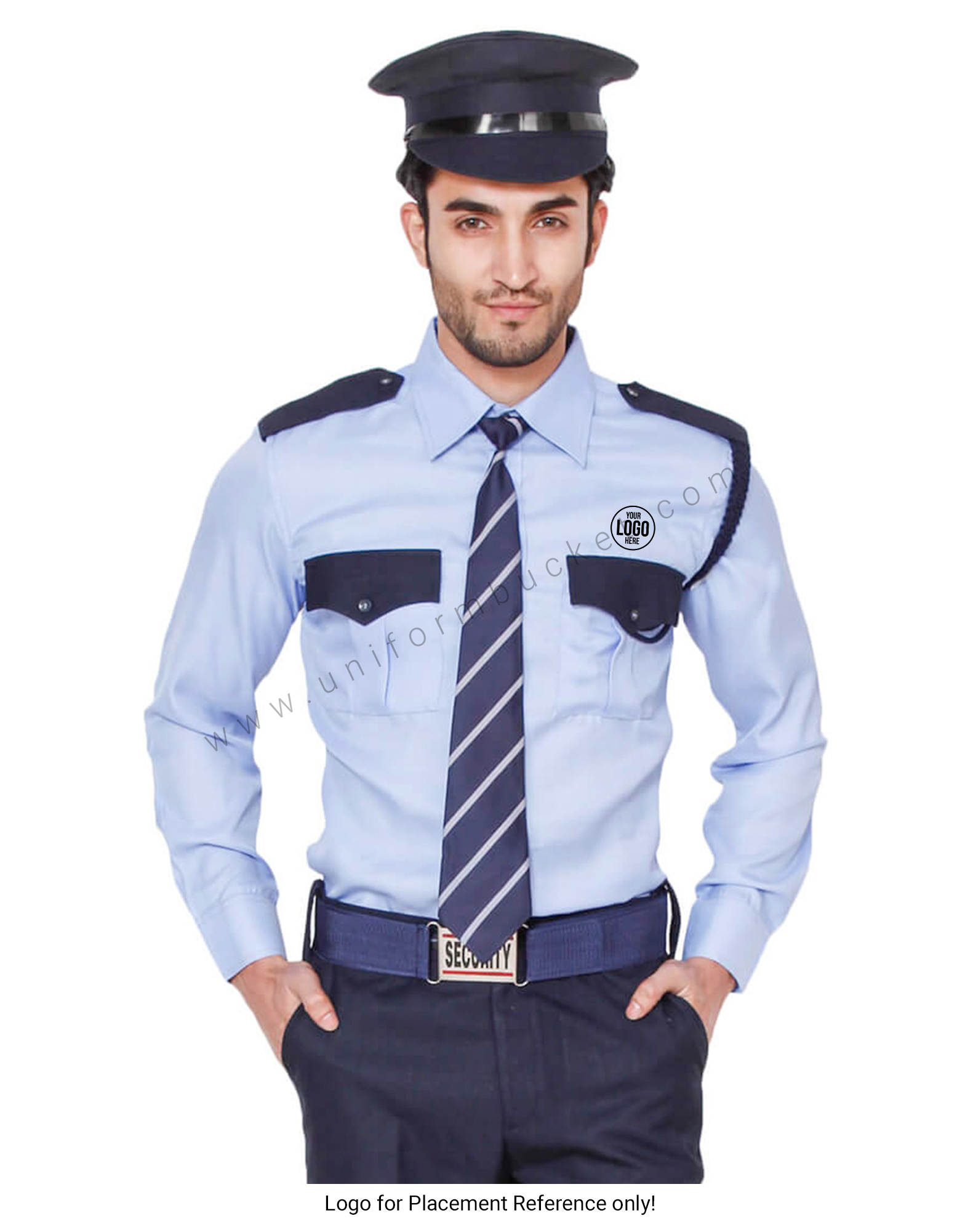 Blue Security Guard/Driver Shirt For Men thumbnail 5