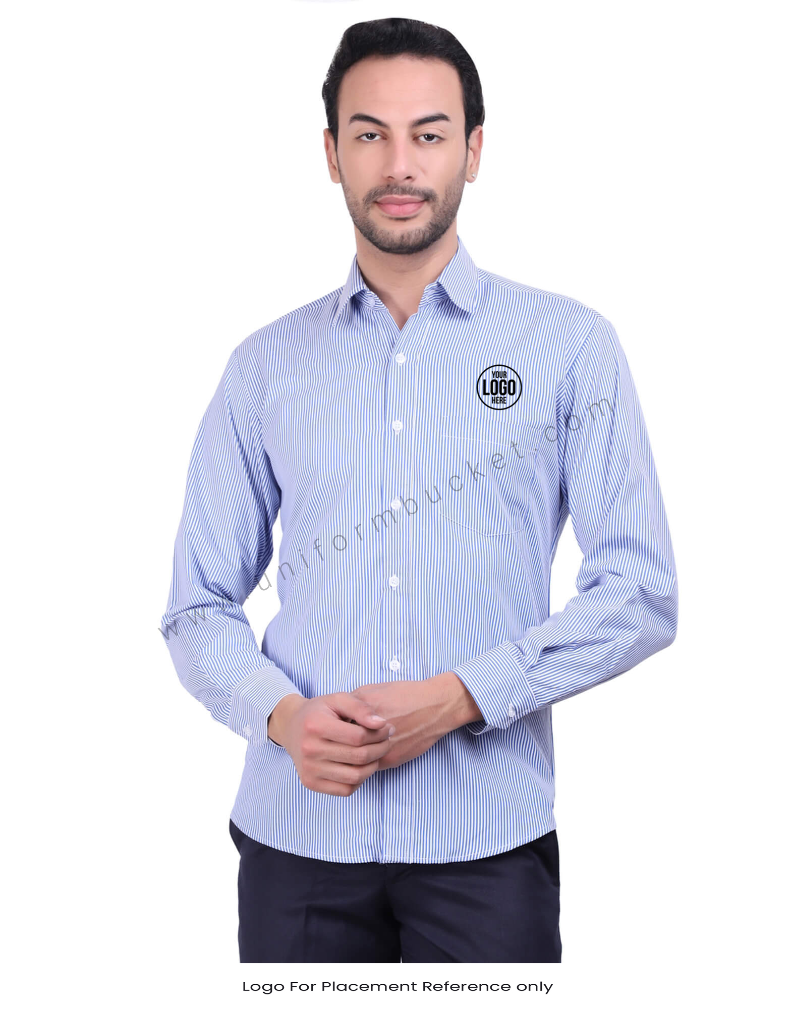 Blue Stripe Button Down Formal Shirt thumbnail 4