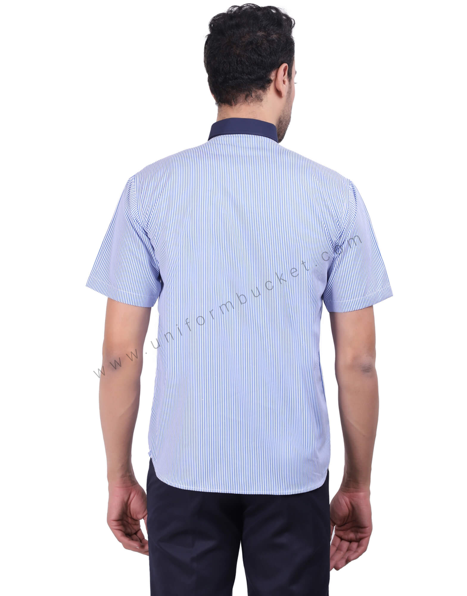 Blue Stripe Half Sleeve Shirt thumbnail 2