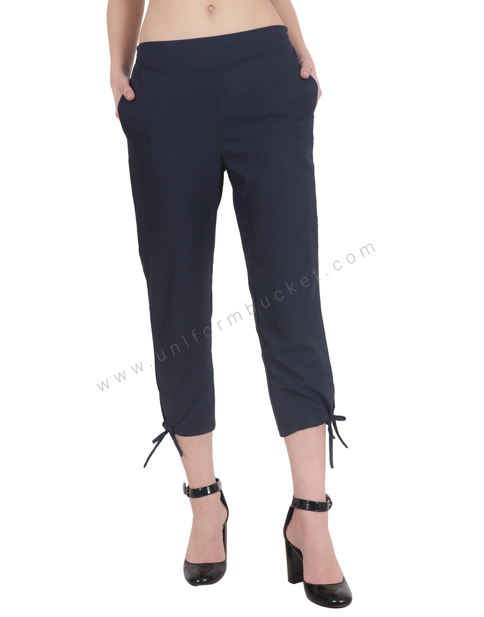 Navy Blue Uniform Capri For Women thumbnail 2