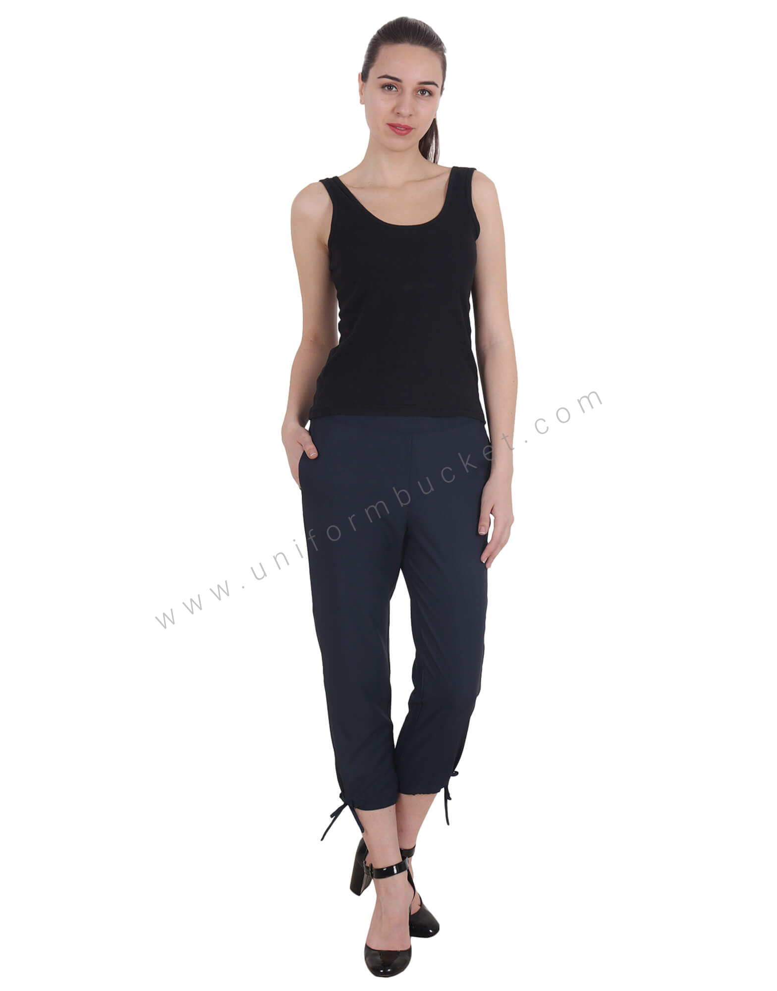 Navy Blue Uniform Capri For Women thumbnail 4