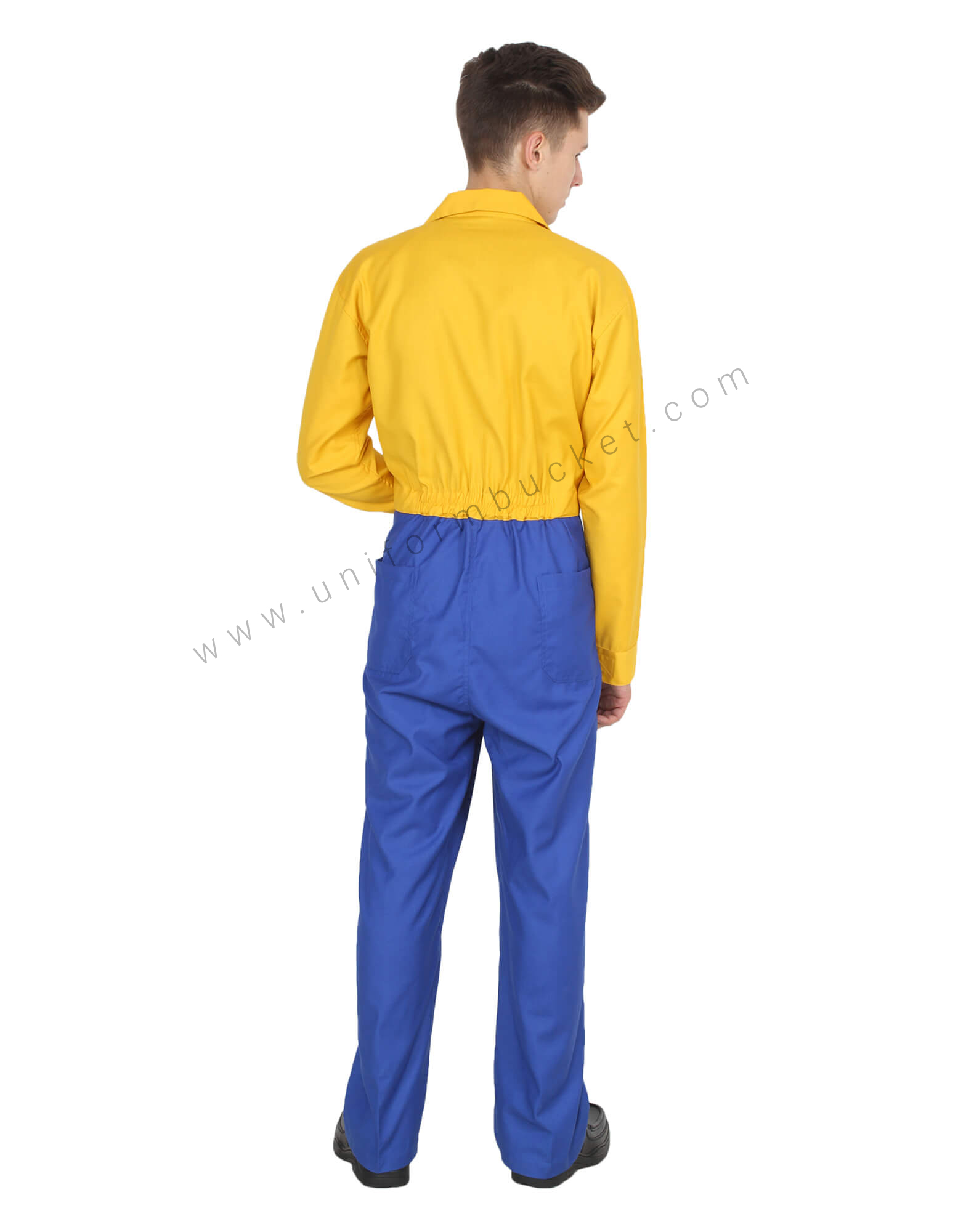 Hidden Zip Blue And Yellow Coverall thumbnail 3