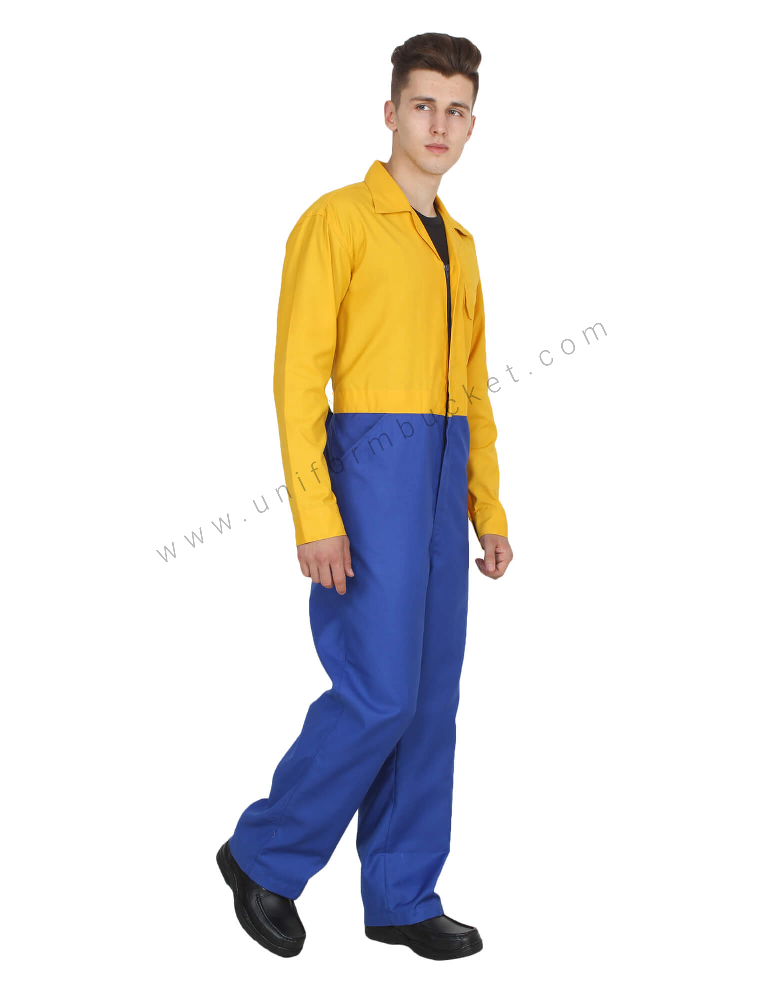 Hidden Zip Blue And Yellow Coverall thumbnail 2