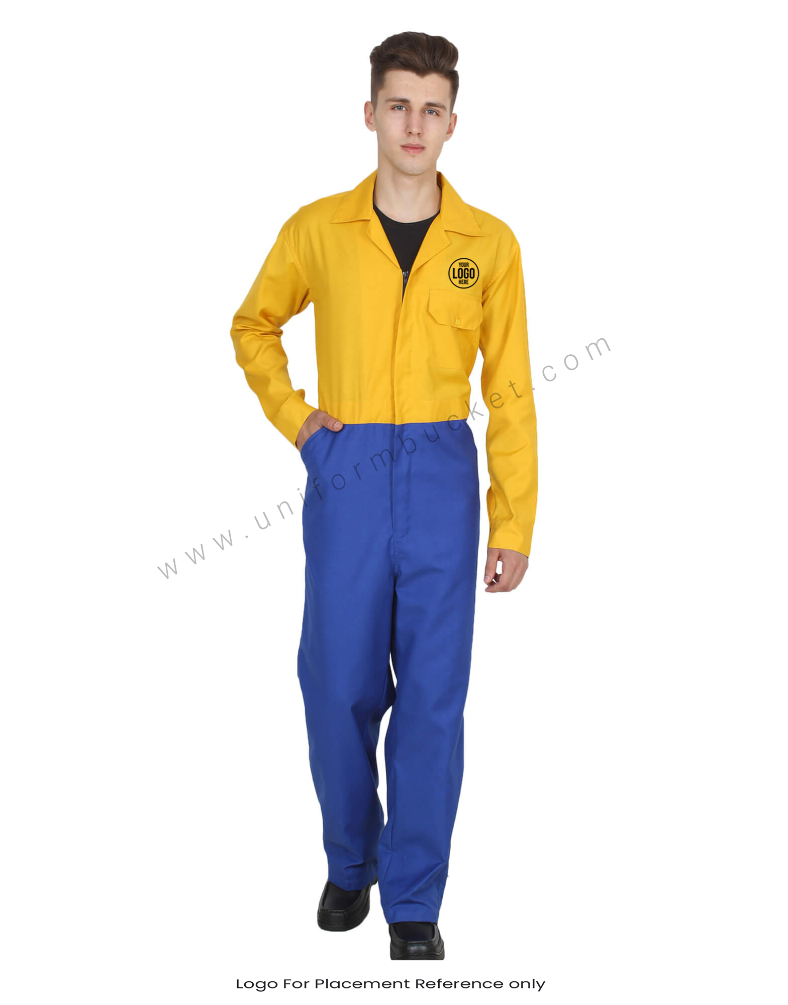 Hidden Zip Blue And Yellow Coverall thumbnail 4