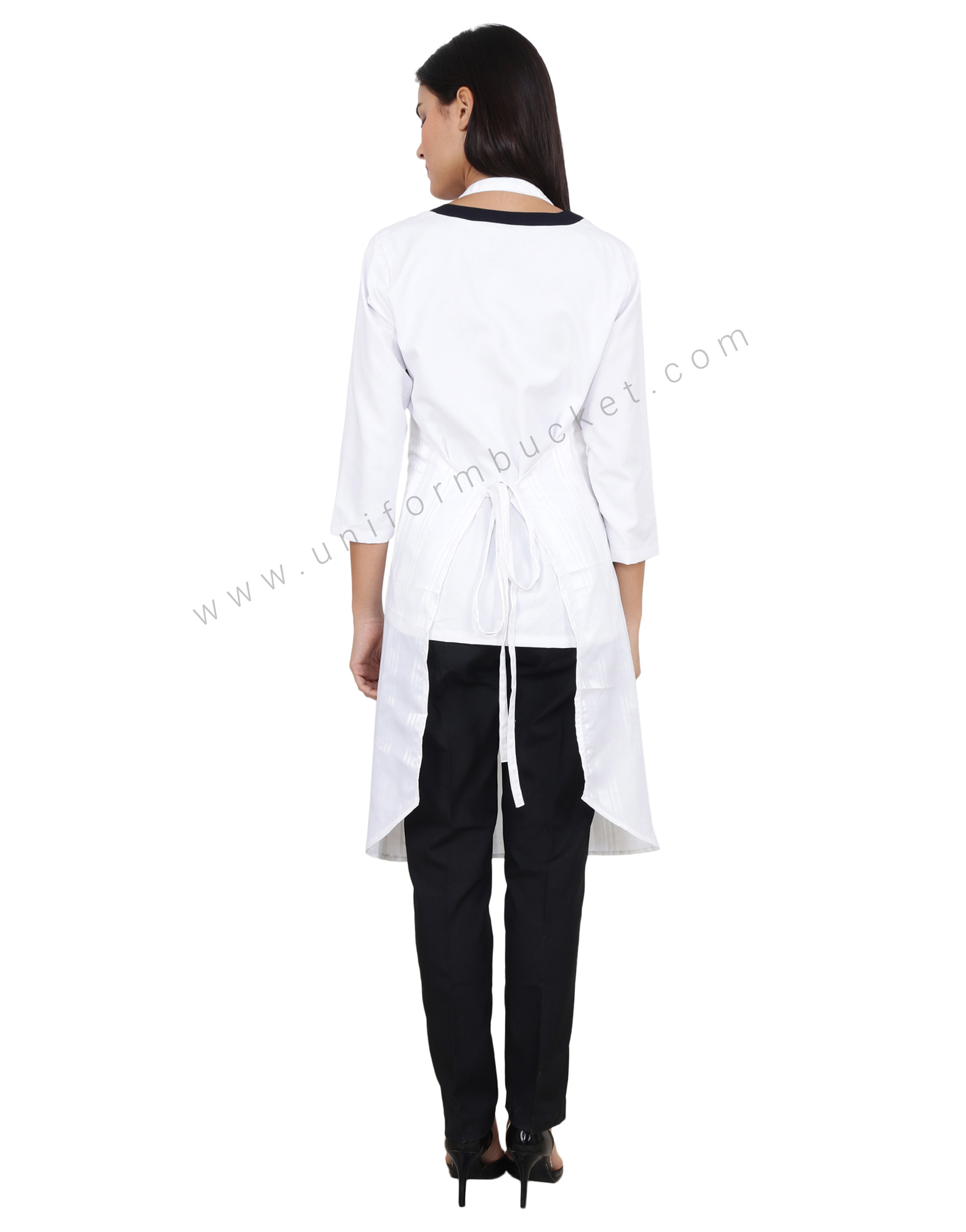 White Lining Apron With Front Pocket thumbnail 3