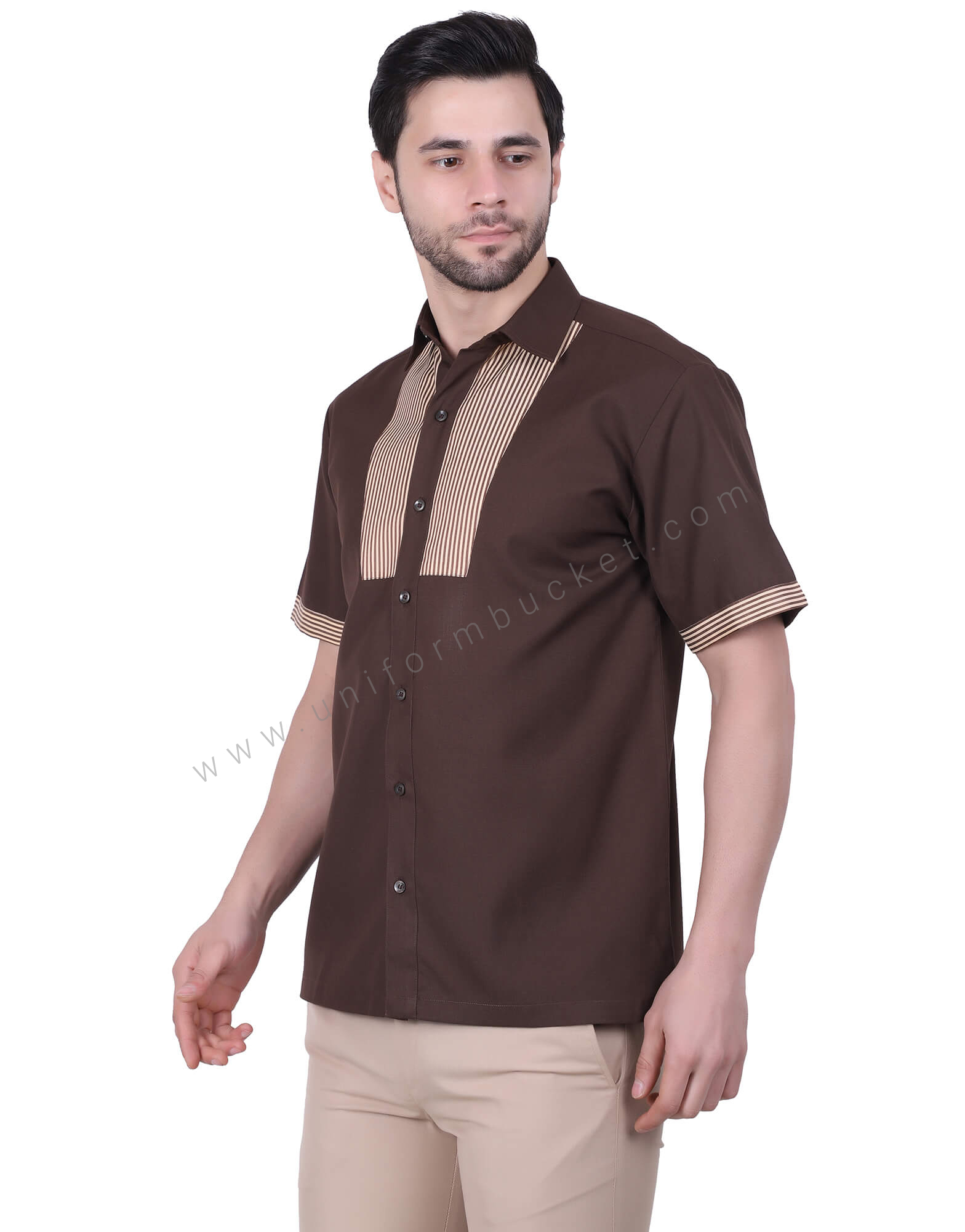 Half Sleeve Brown Pattern Shirt thumbnail 2