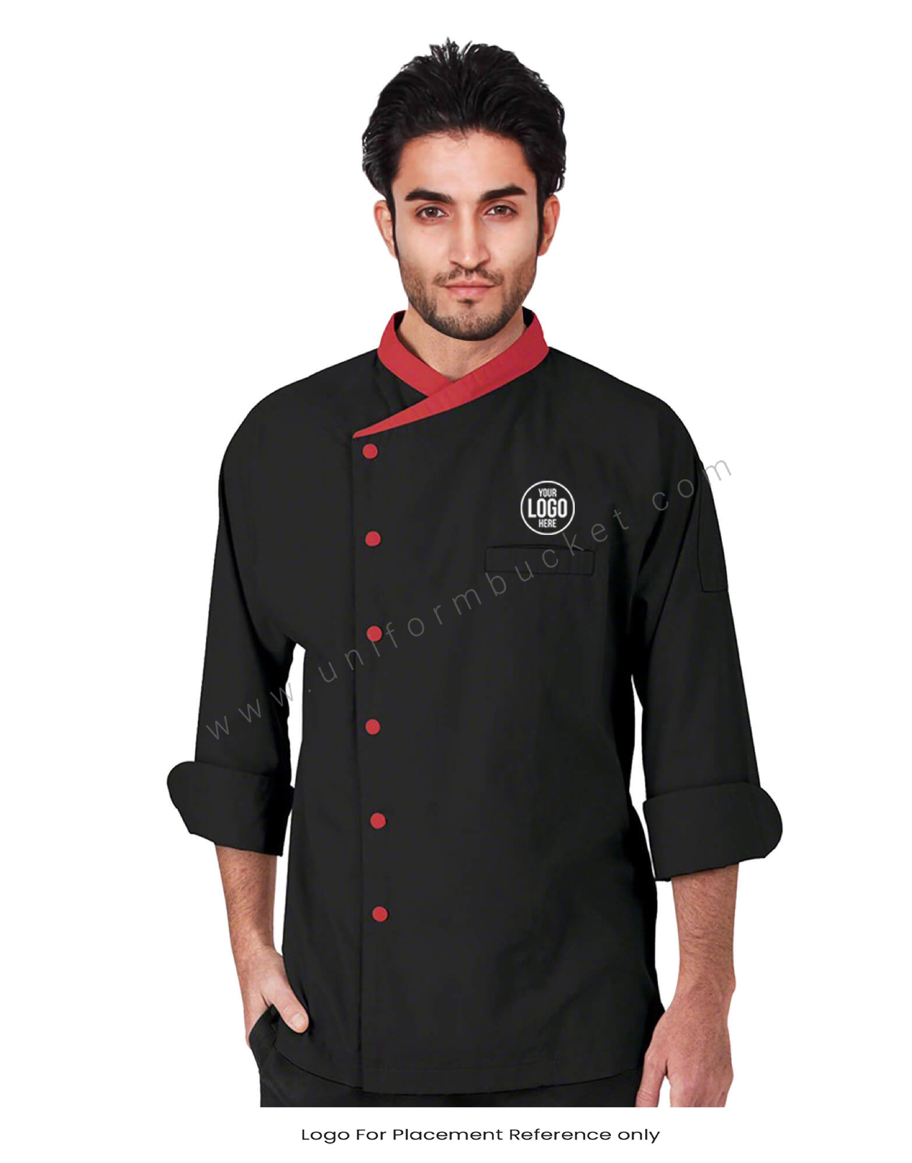3/4th Sleeve Chef Coat With Red Trims thumbnail 4