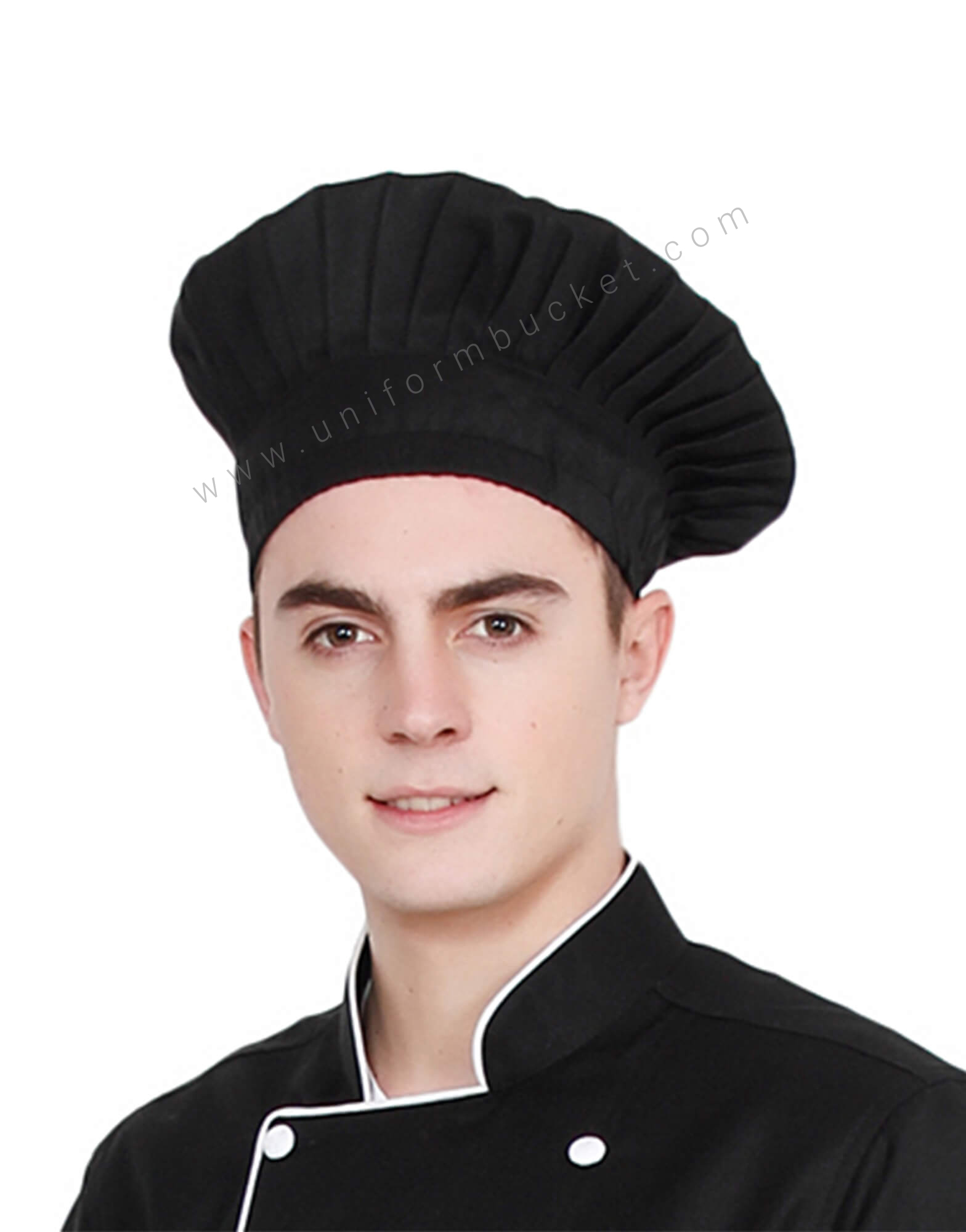Chef Skull Cap in Black Fabric view 1