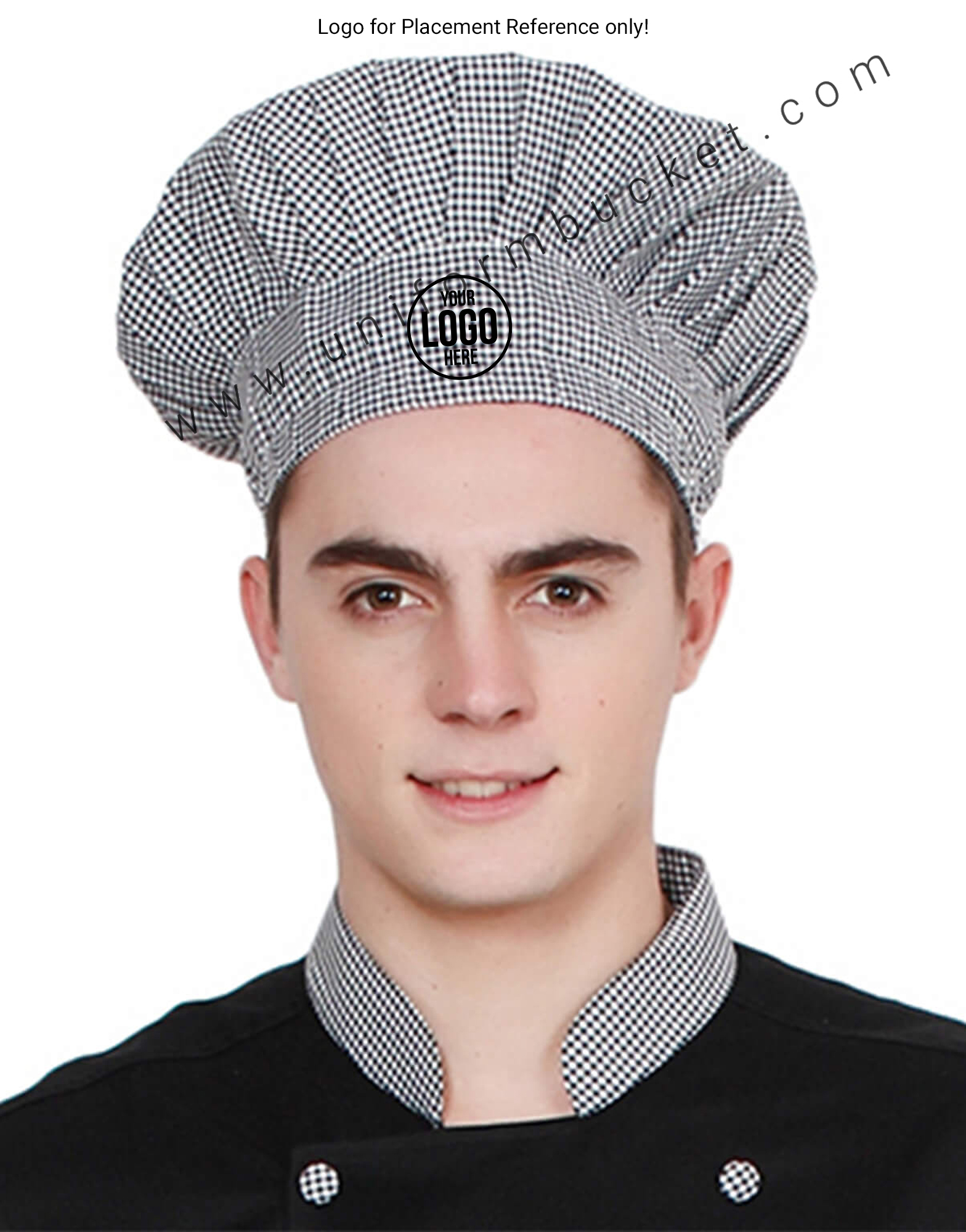Chef Skull Cap in Check Fabric thumbnail 3