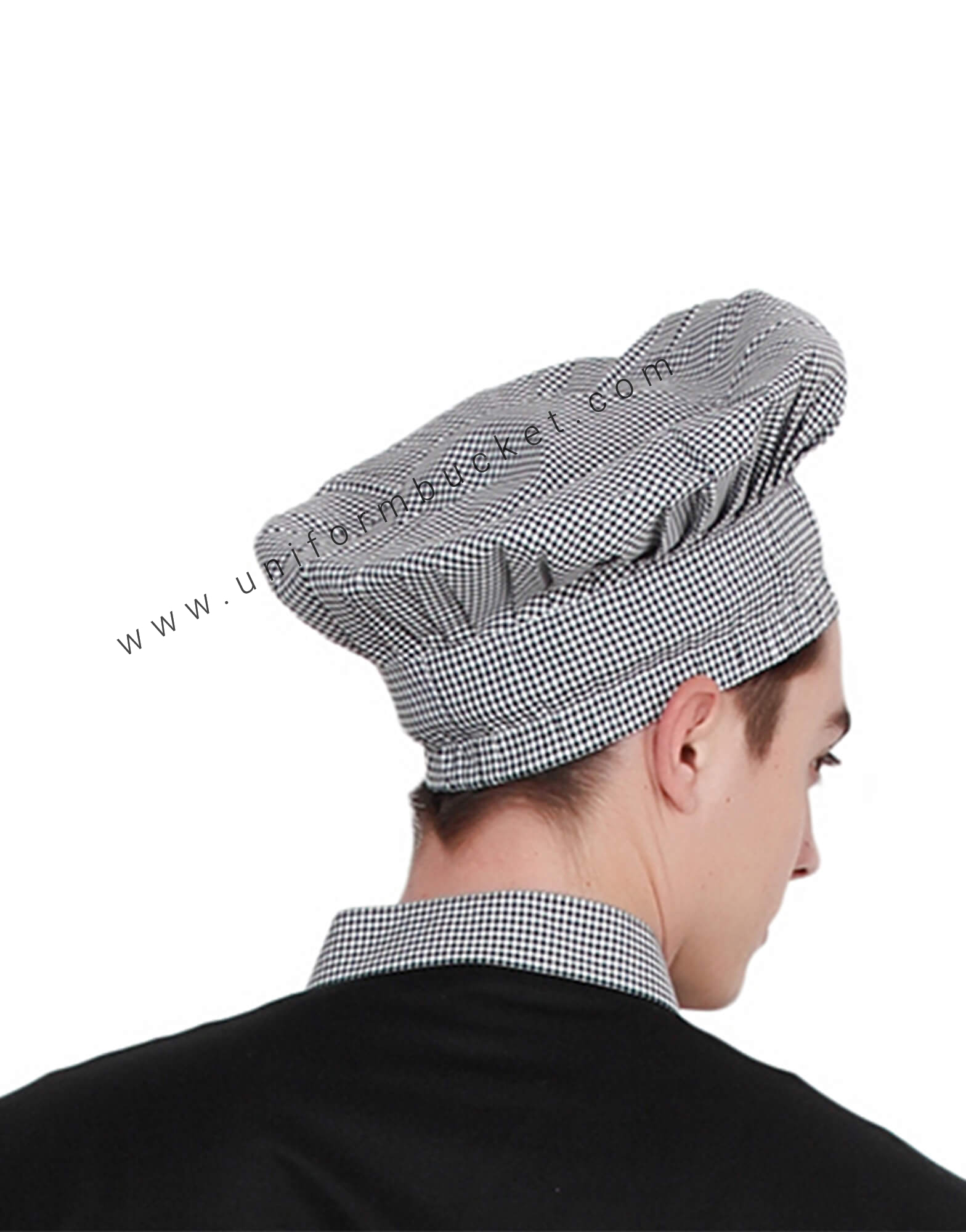 Chef Skull Cap in Check Fabric thumbnail 2