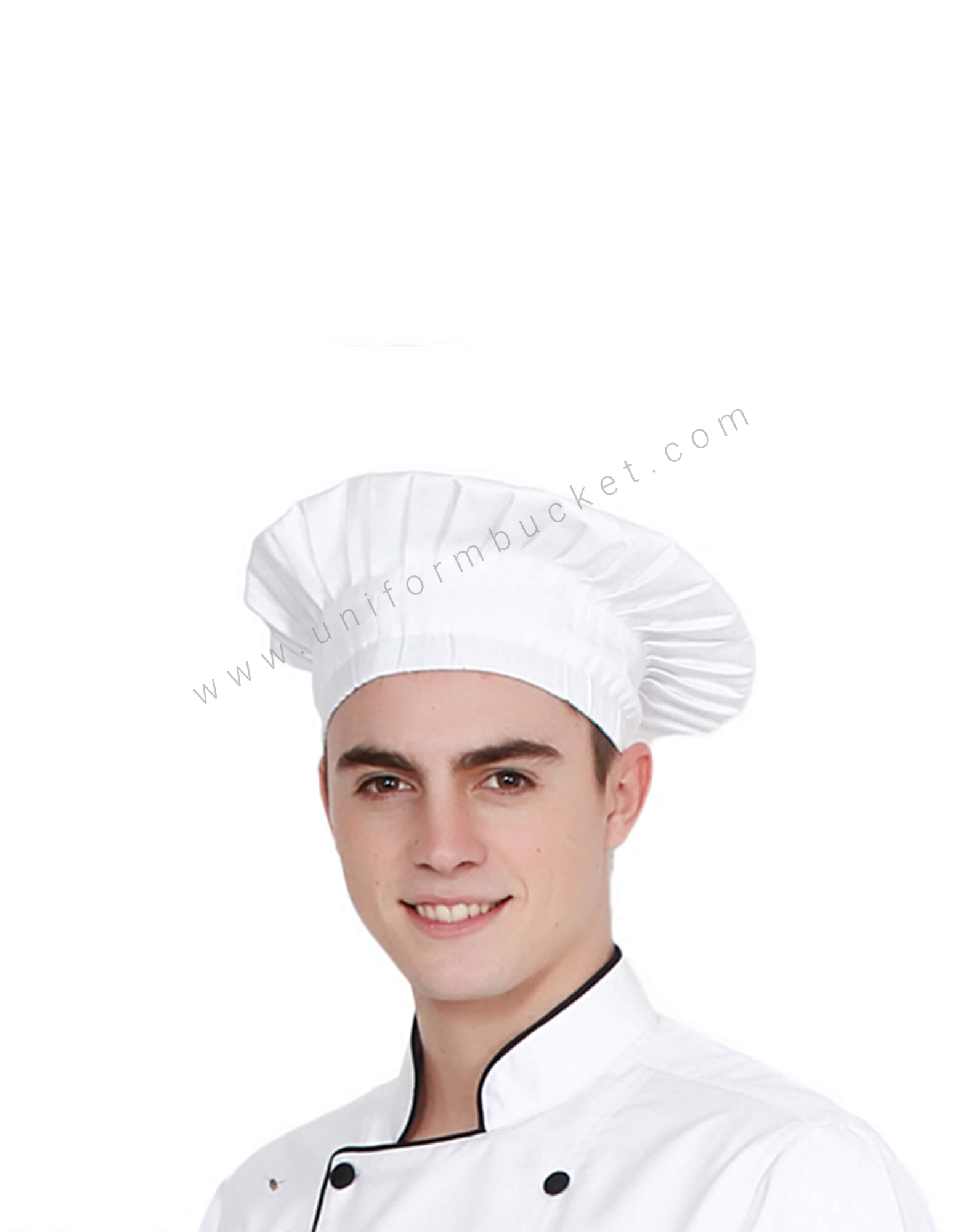 Chef Skull Cap in White Fabric thumbnail 2