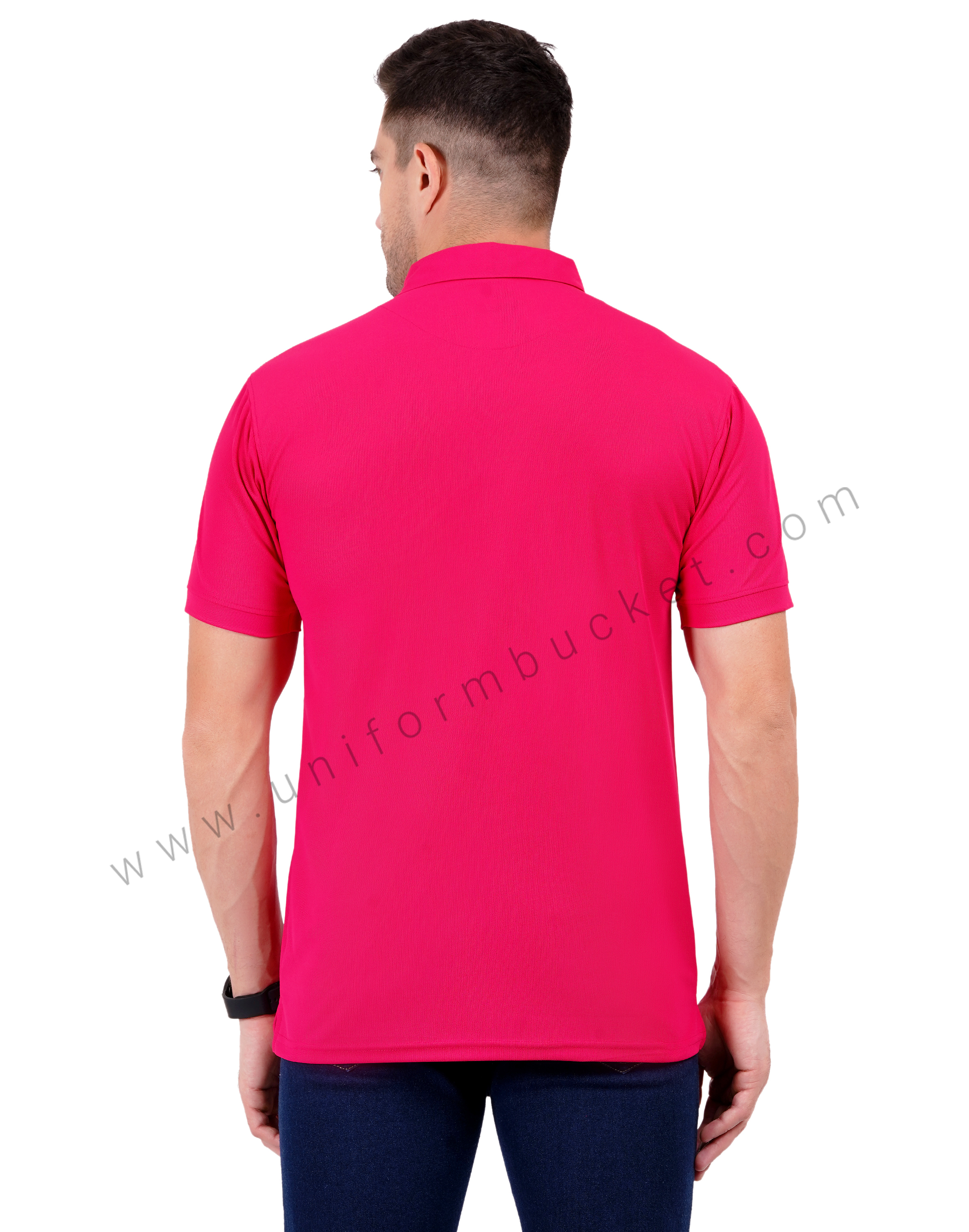 Classic fuchsia polo T-shirt thumbnail 4