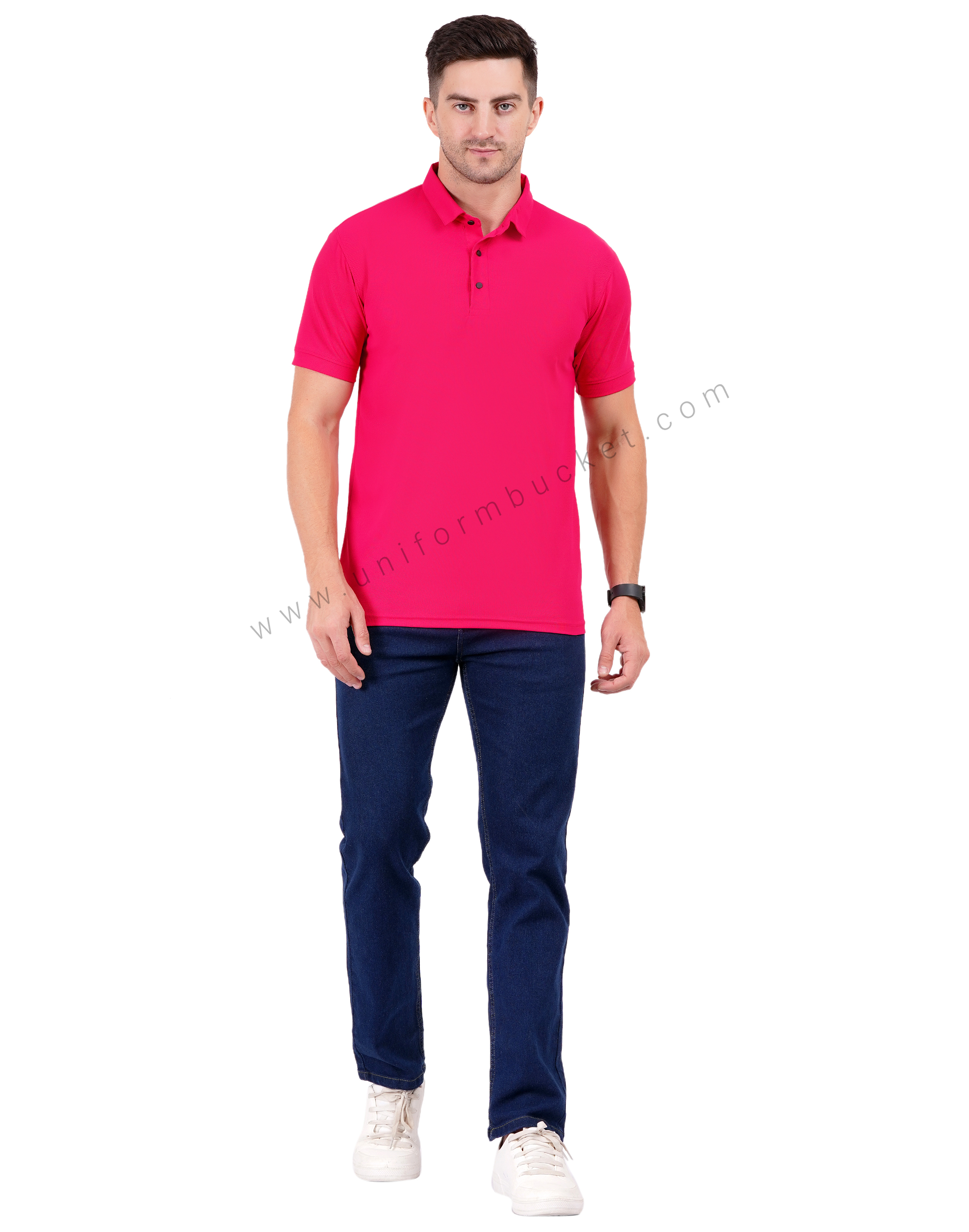 Classic fuchsia polo T-shirt thumbnail 6