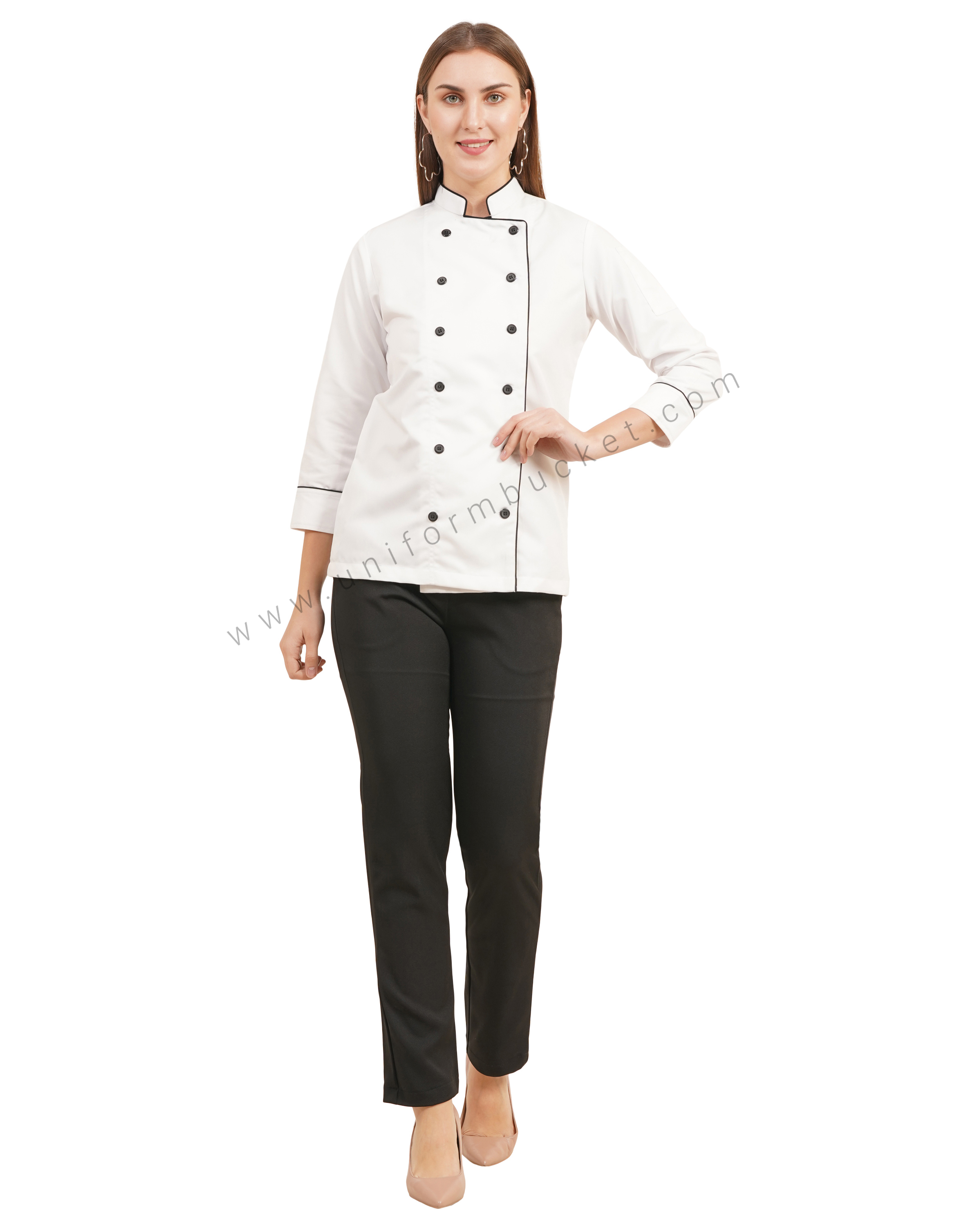 Classic White Double-Breasted Chef Coat thumbnail 5