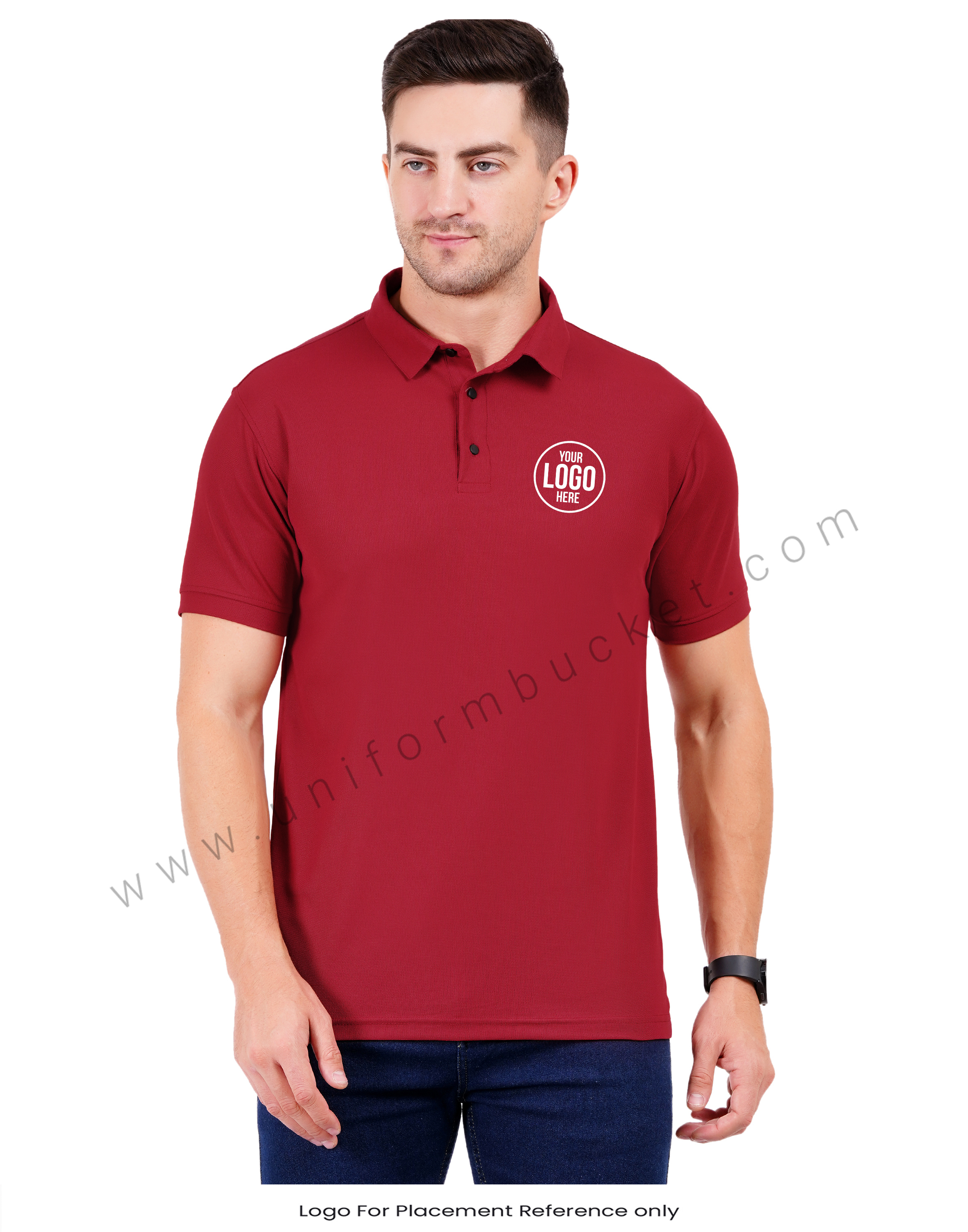 Classic Maroon Polo T-shirt view 1