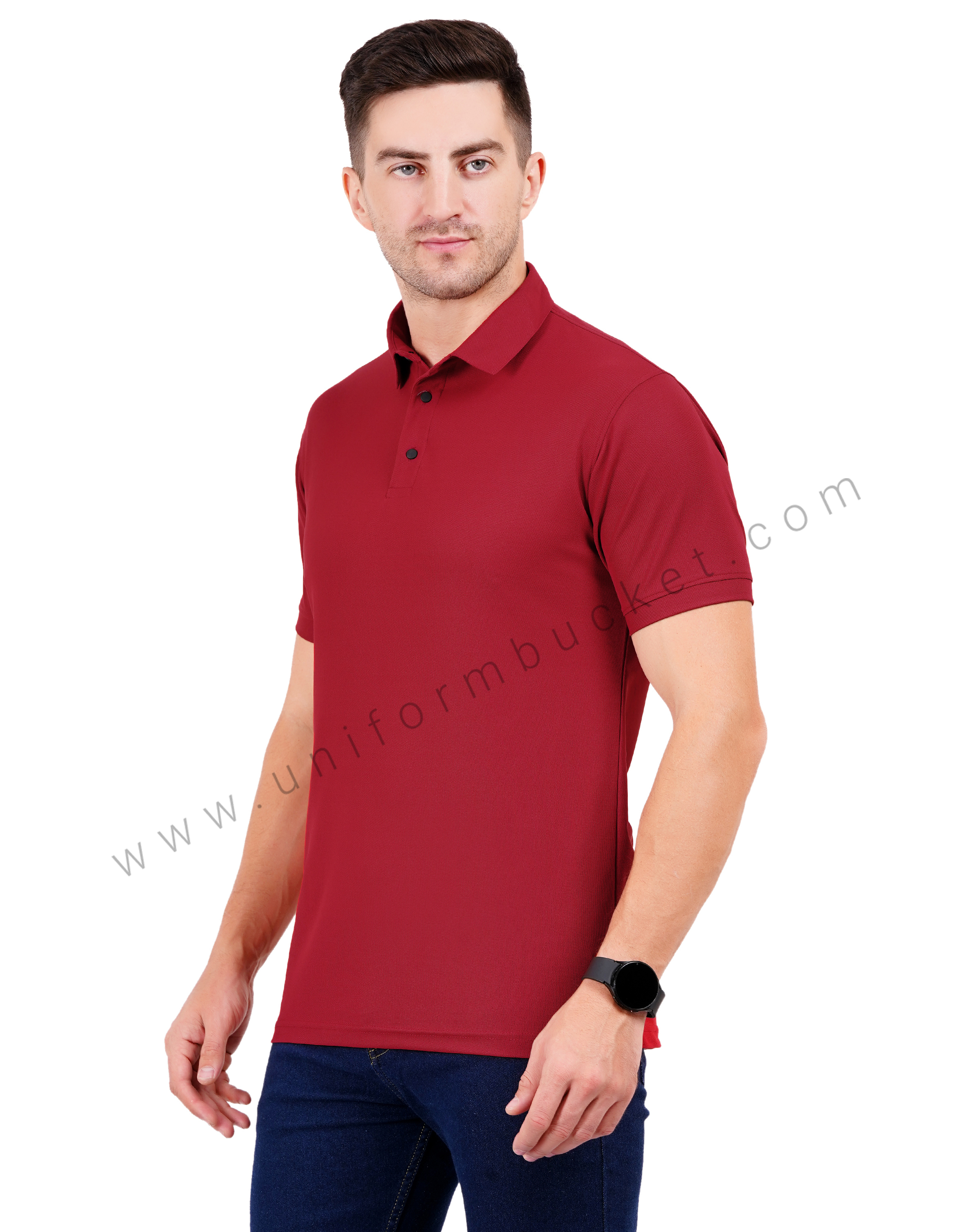 Classic Maroon Polo T-shirt thumbnail 2
