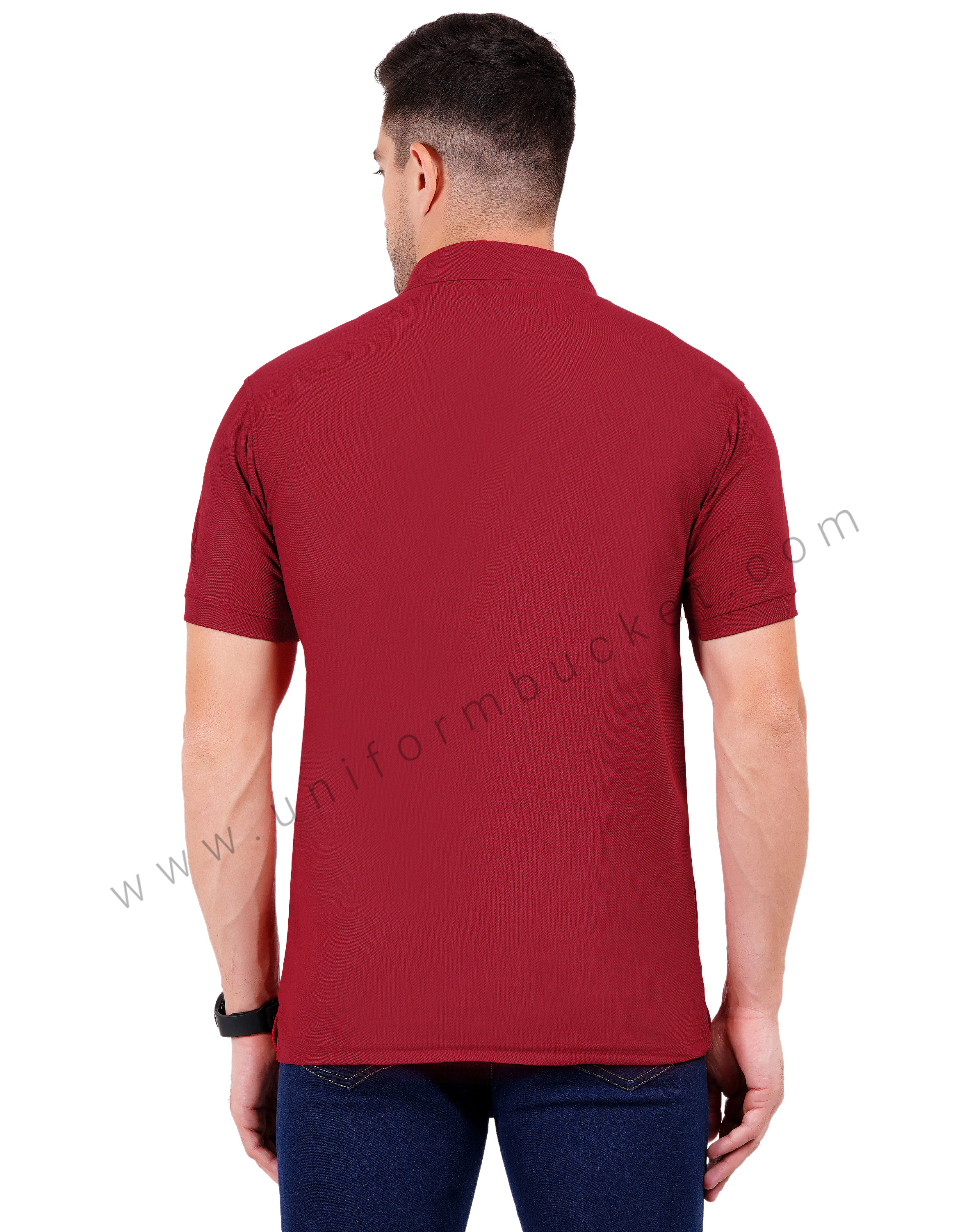 Classic Maroon Polo T-shirt thumbnail 4
