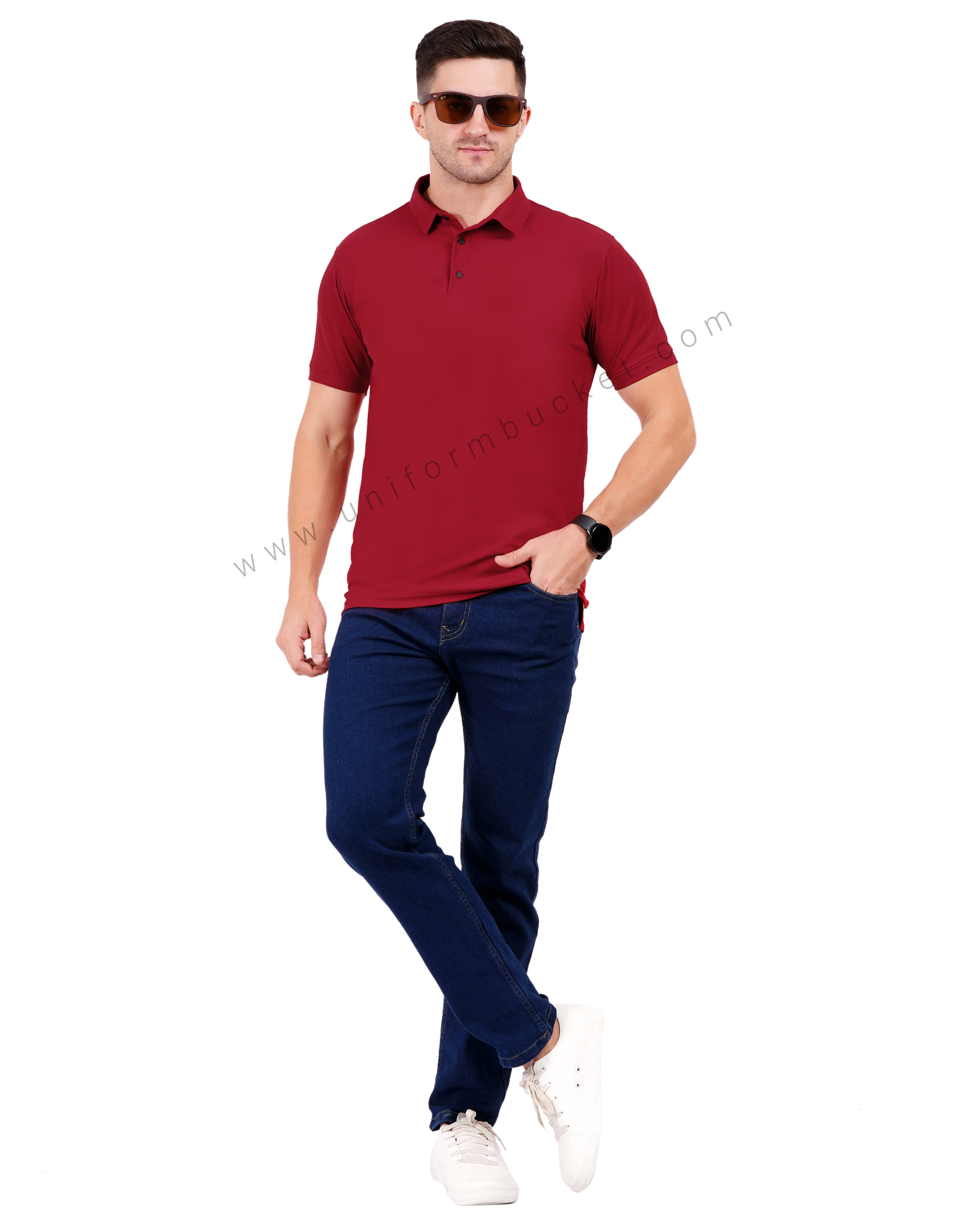 Classic Maroon Polo T-shirt thumbnail 5
