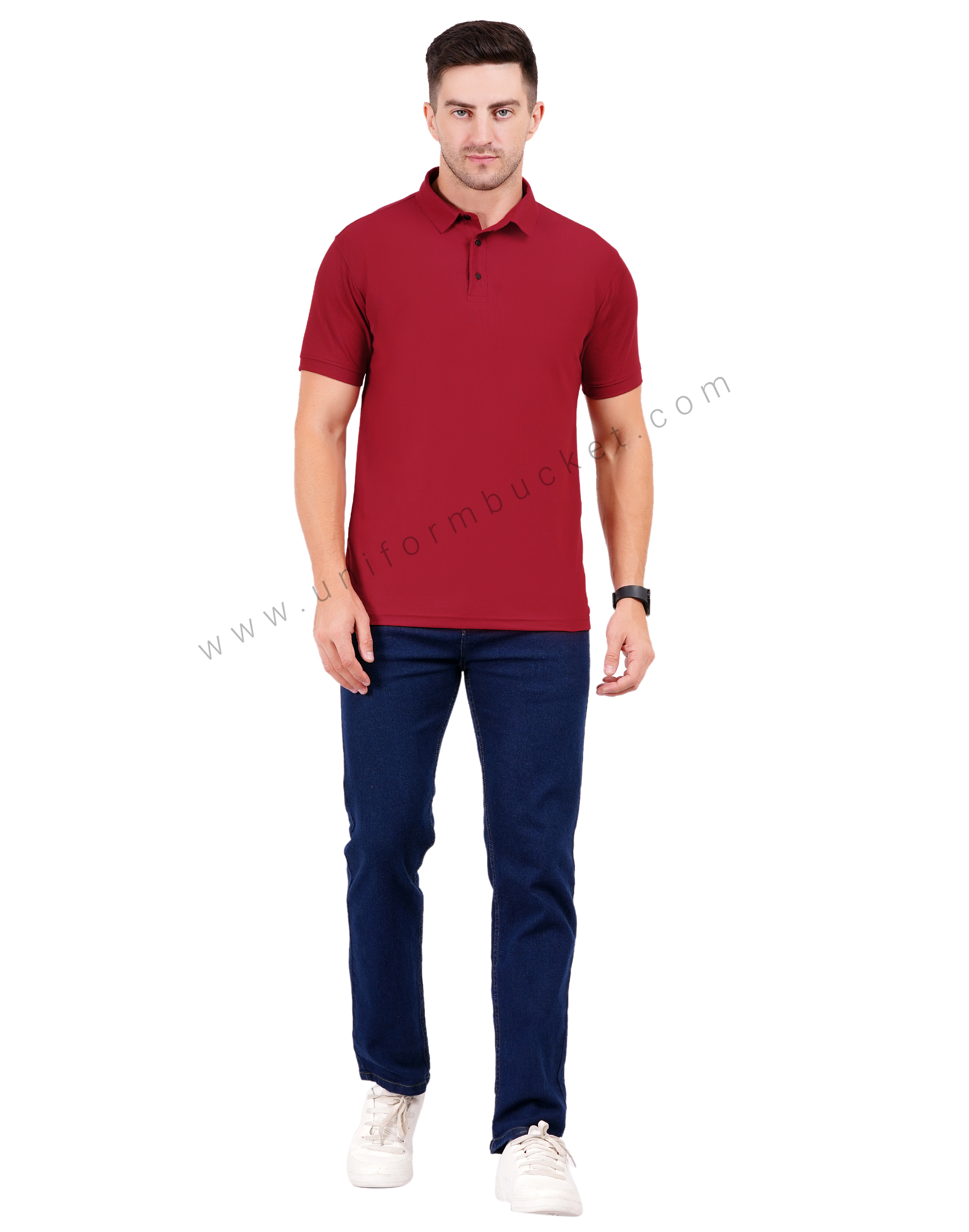 Classic Maroon Polo T-shirt thumbnail 6