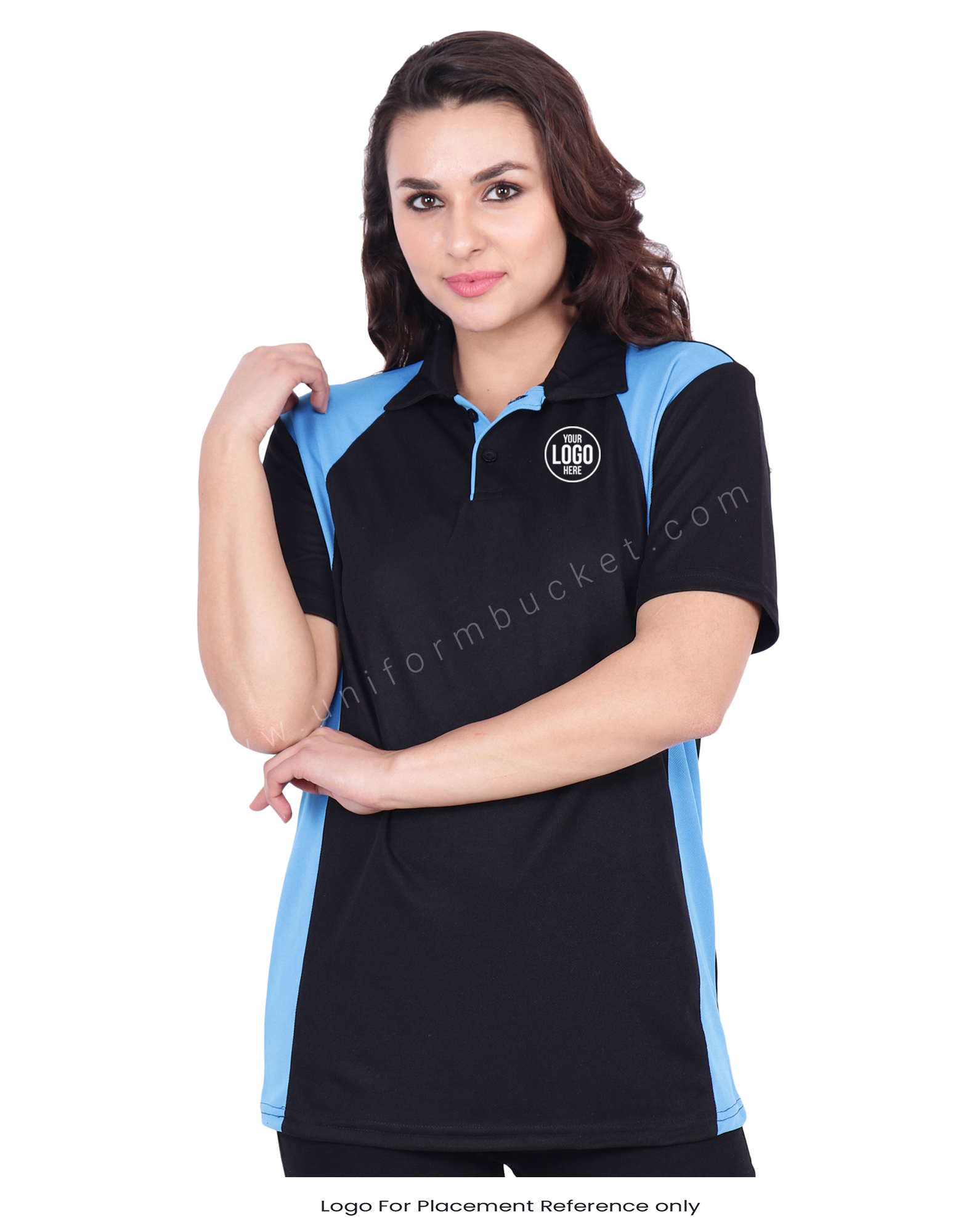 Black & Sky Blue Designer Polo T-Shirt thumbnail 4
