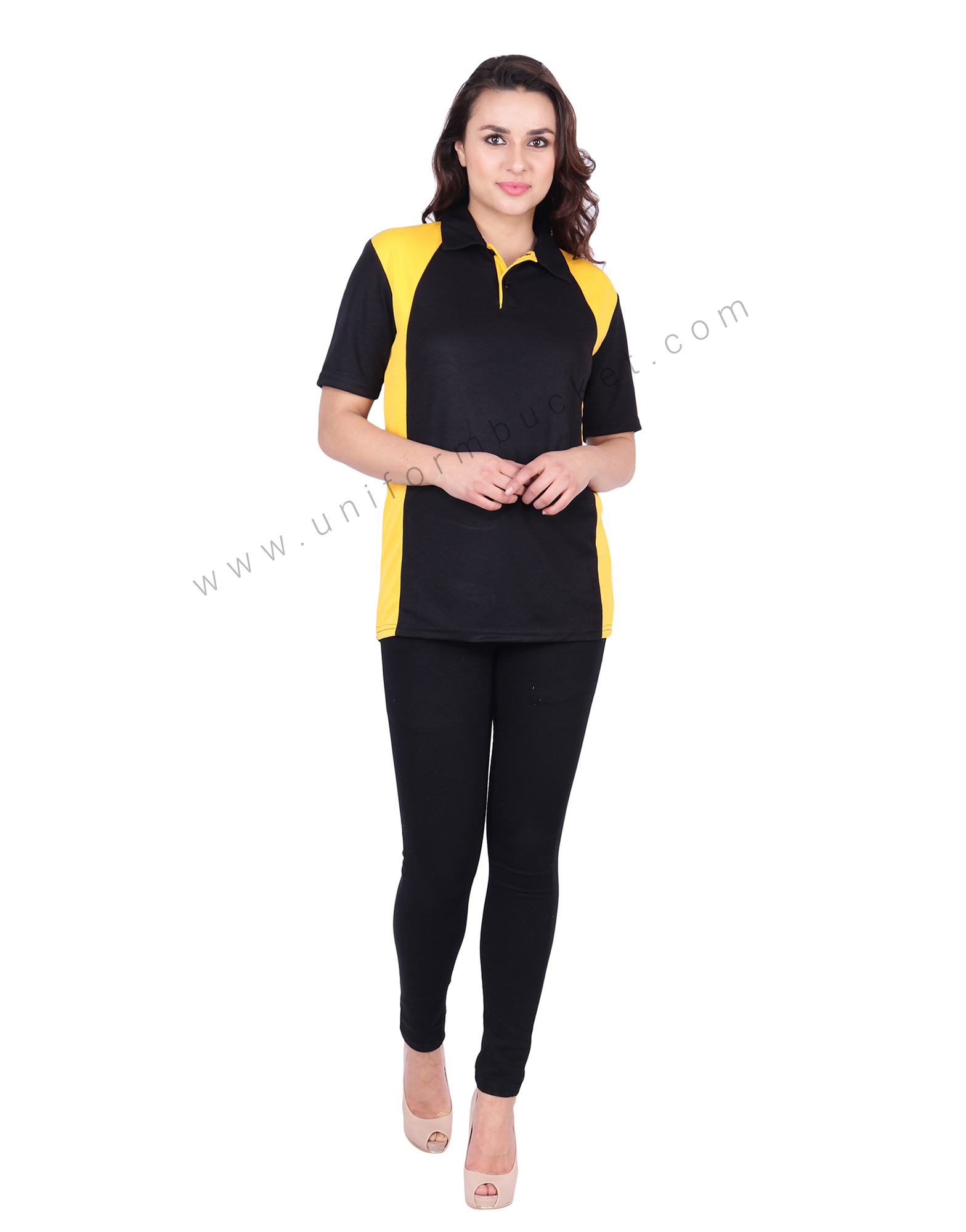 Black & Yellow Designer Polo T-Shirt thumbnail 3