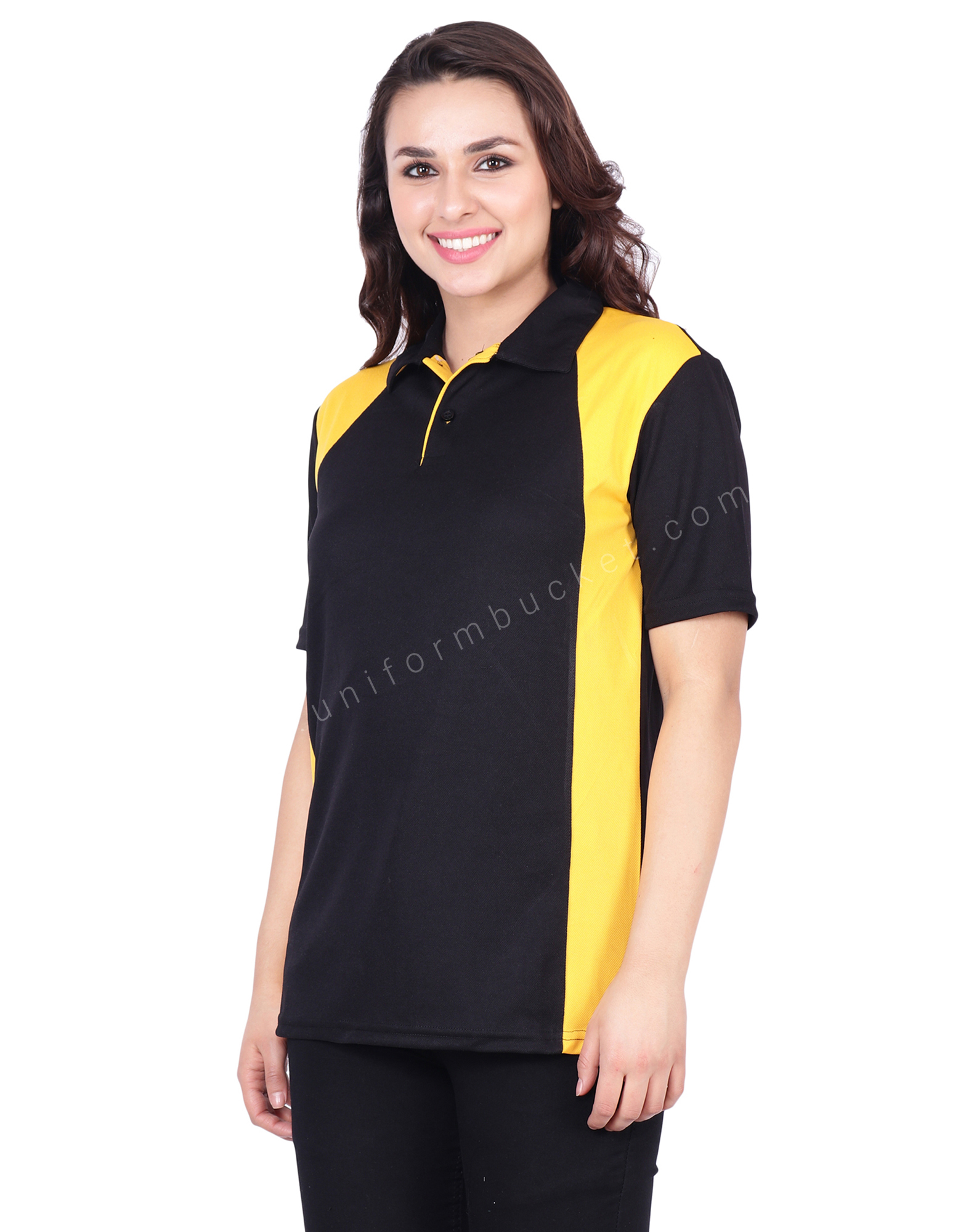Black & Yellow Designer Polo T-Shirt view 1