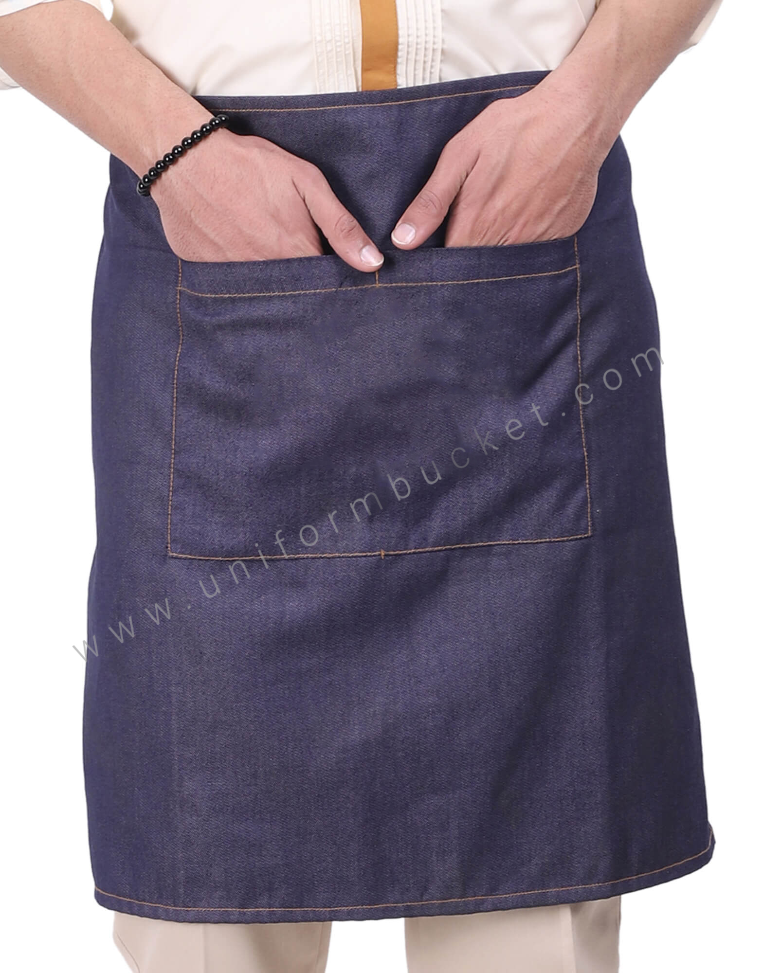 Dark Blue Denim Waist Apron view 1