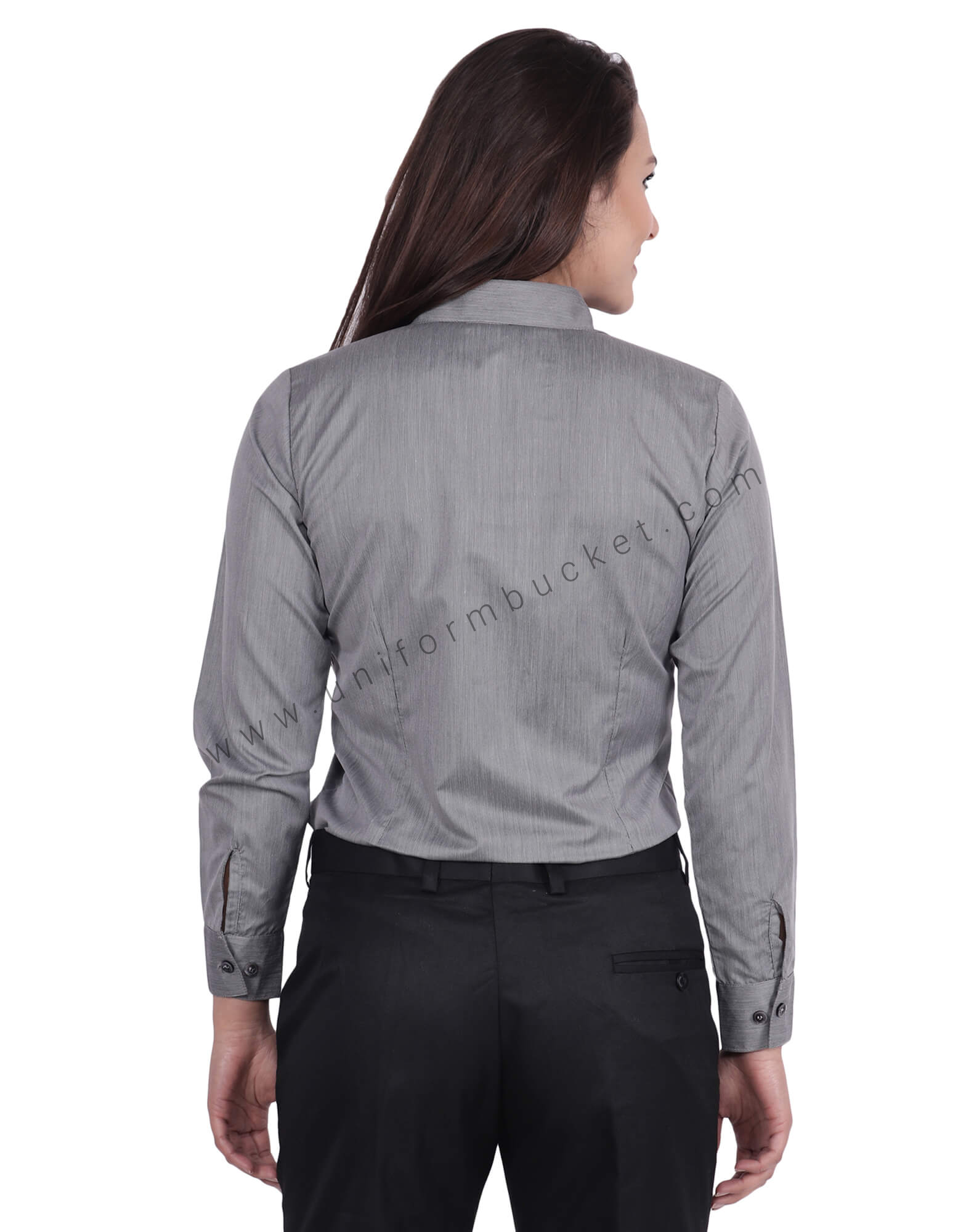 Dark Grey Fil a Fil Uniform Shirt thumbnail 3