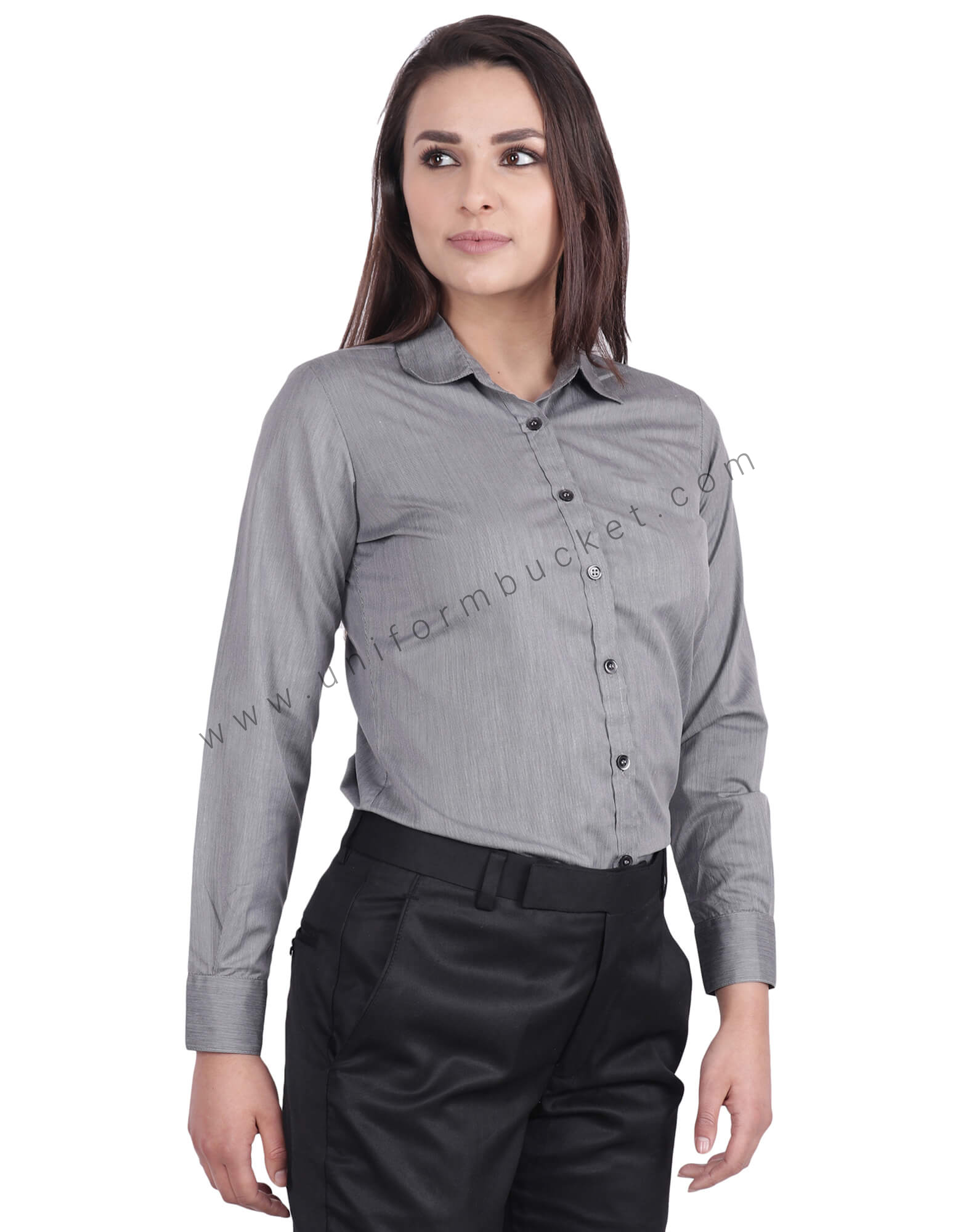 Dark Grey Fil a Fil Uniform Shirt thumbnail 2