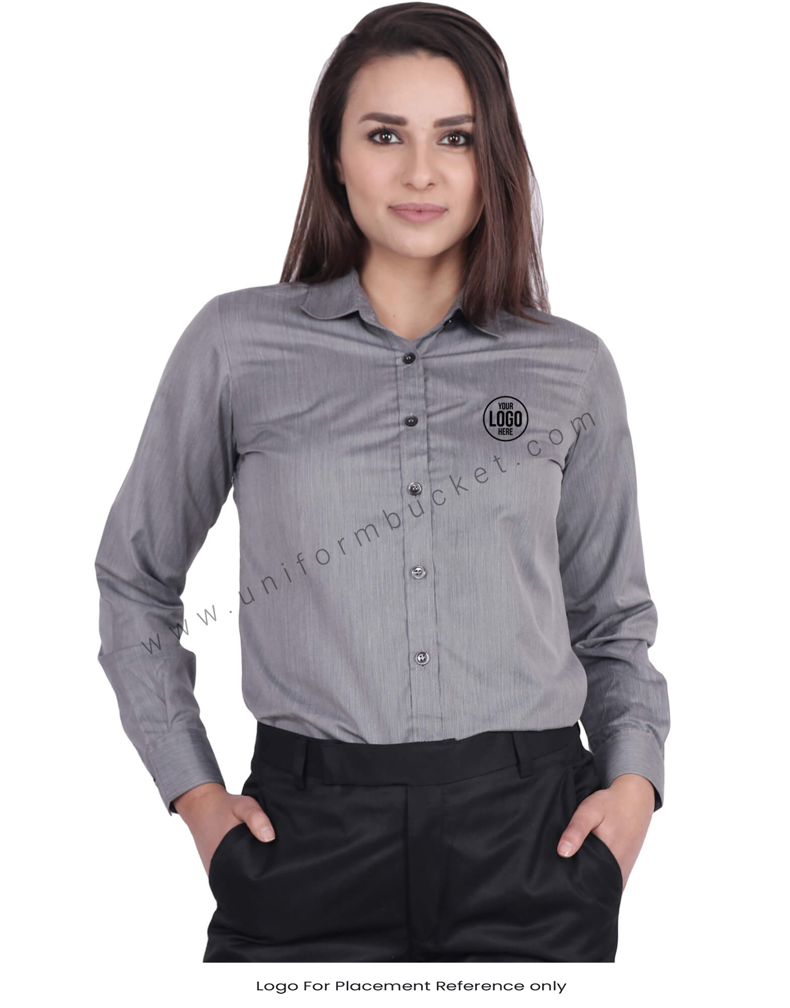 Dark Grey Fil a Fil Uniform Shirt thumbnail 4