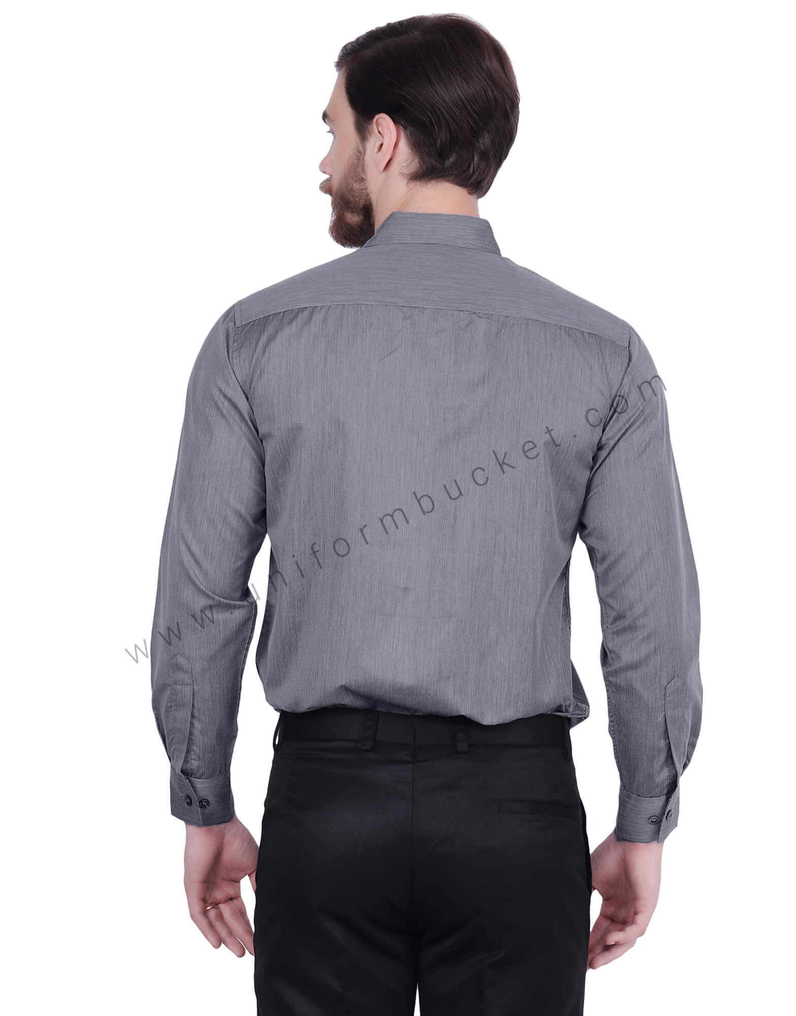 Dark Grey Fil a Fil Uniform Shirt thumbnail 2