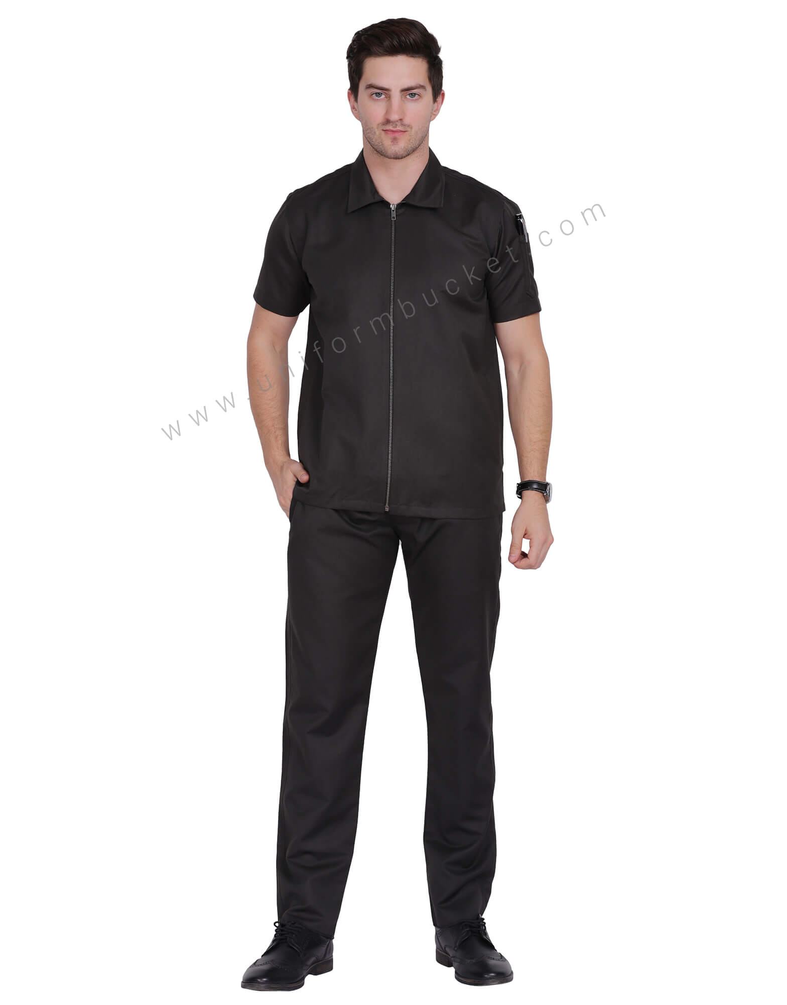 Dark Timber Green Shirt  With Front Zip thumbnail 3