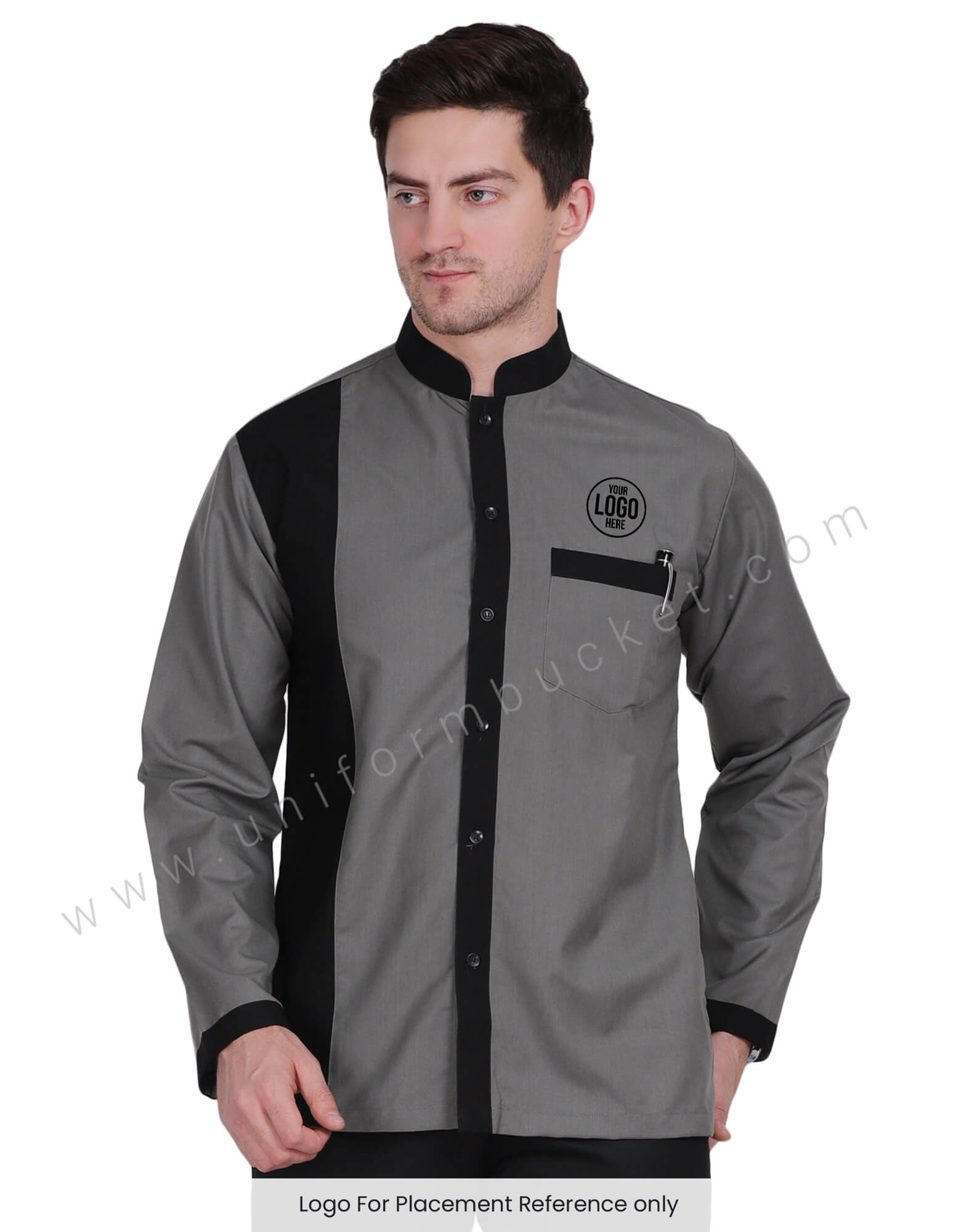 Designer Black  And  Xanadu Grey Colour Shirt view 1
