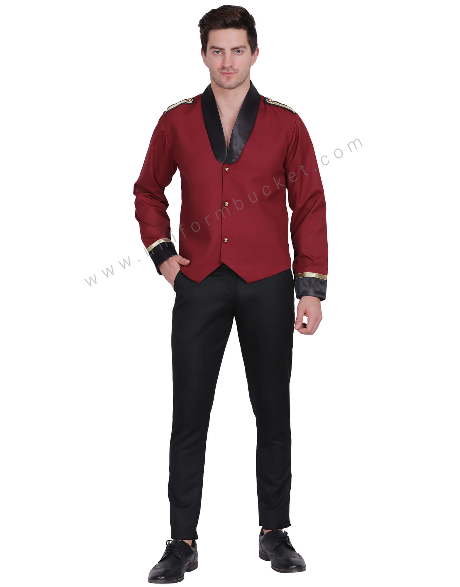 Doorman Uniform Maroon Jacket With Tuxedo Collar thumbnail 2