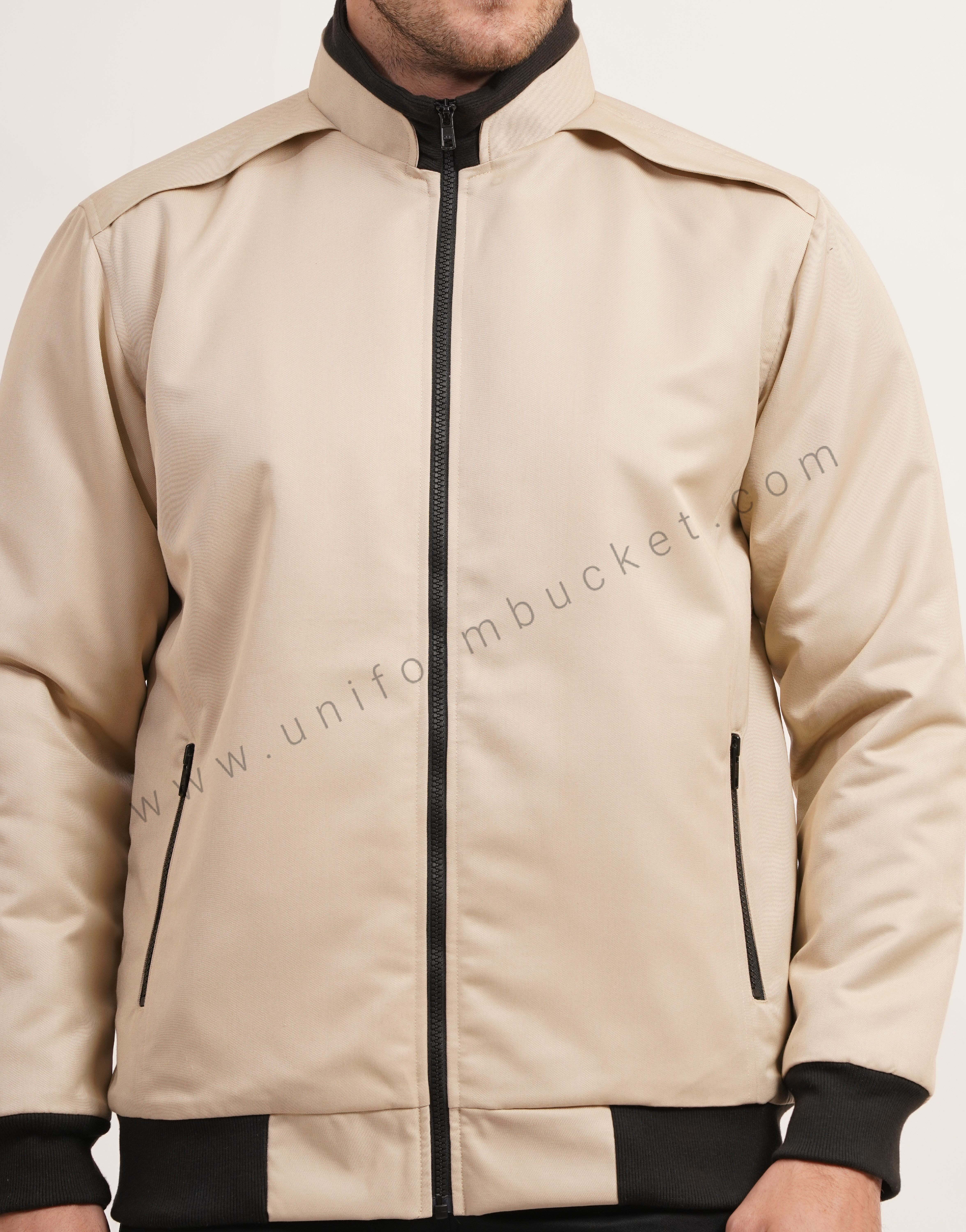 double collar with shoulder plate designer jacket thumbnail 4