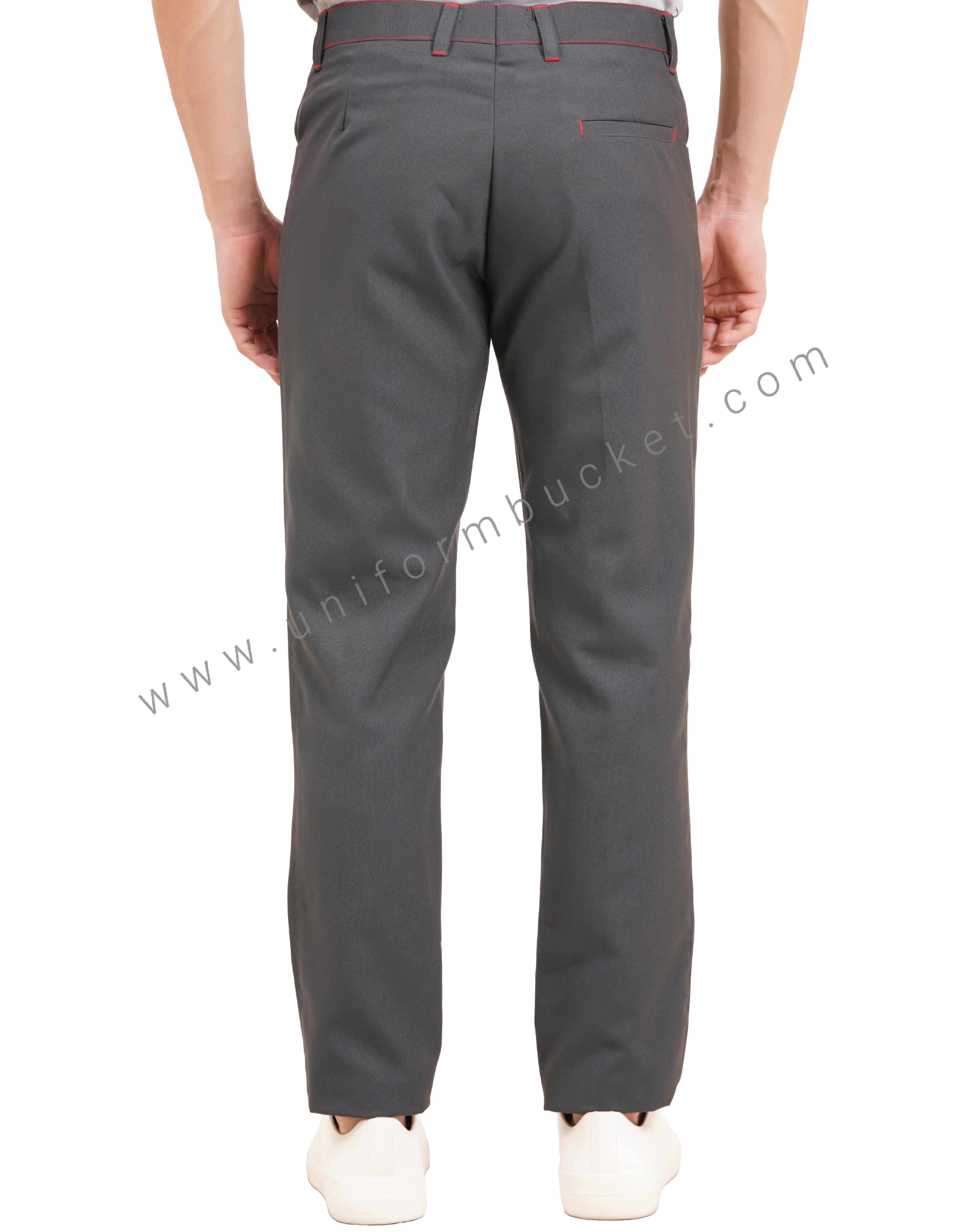 DUSTY GREY MALE TROUSER WITH DENIM LOOK POCKET  & STITCH BY RED THREAD thumbnail 4