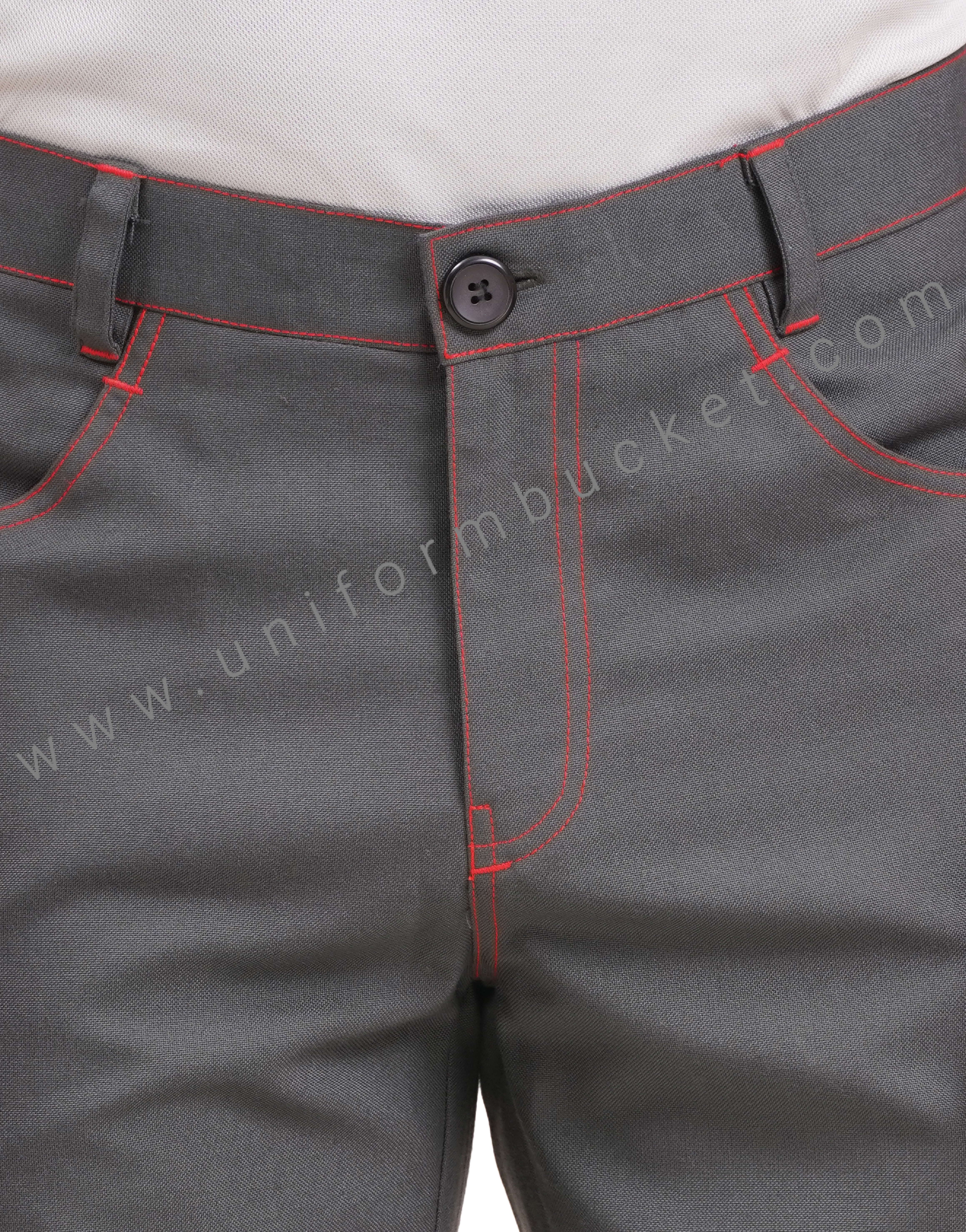 DUSTY GREY MALE TROUSER WITH DENIM LOOK POCKET  & STITCH BY RED THREAD thumbnail 5