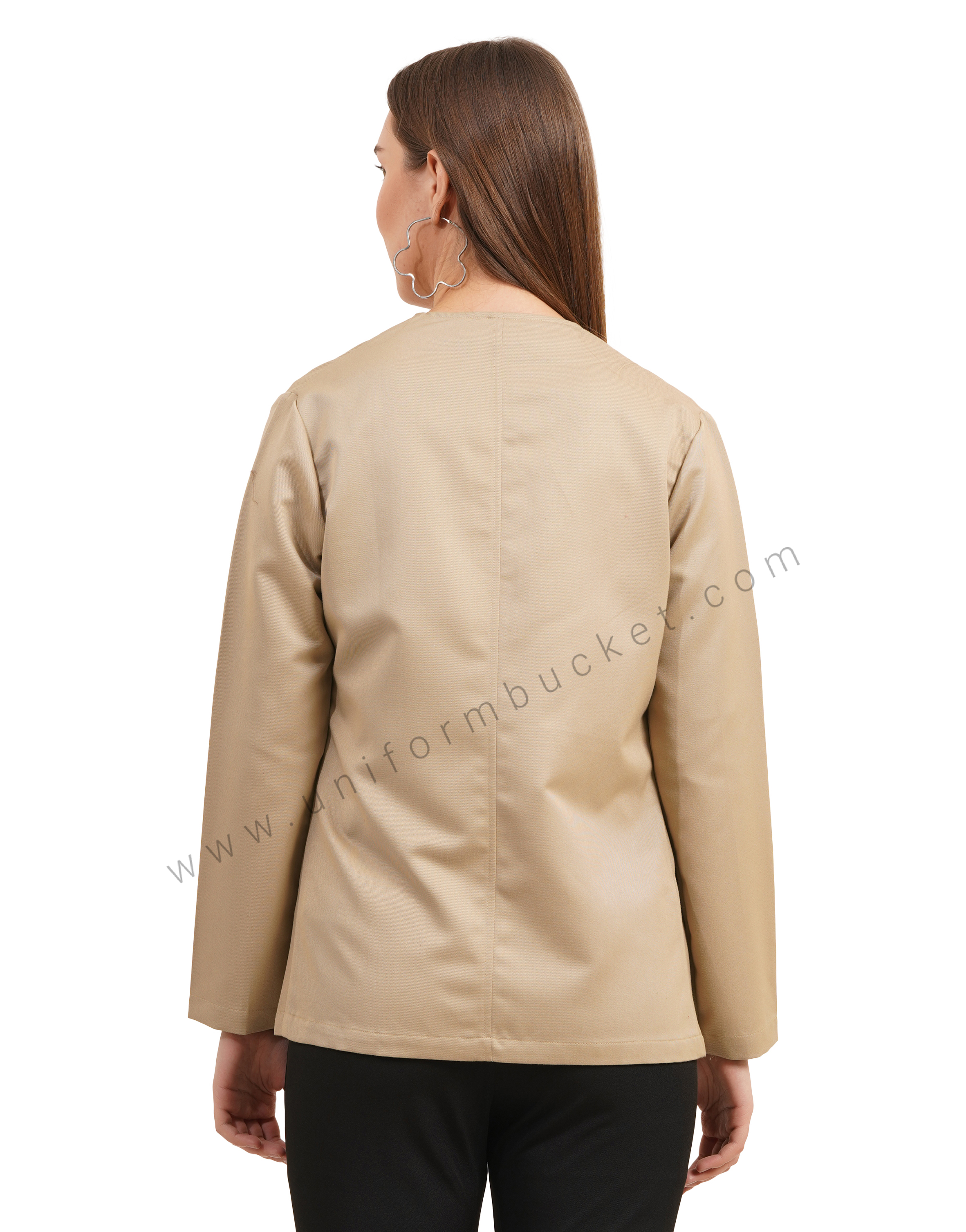 Elegant Beige Front Open Workwear Blazer thumbnail 3