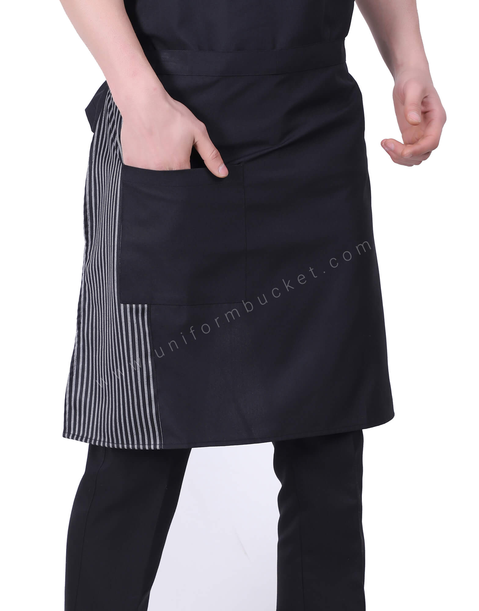 Bistro Black Apron With Zebra Pattern view 1