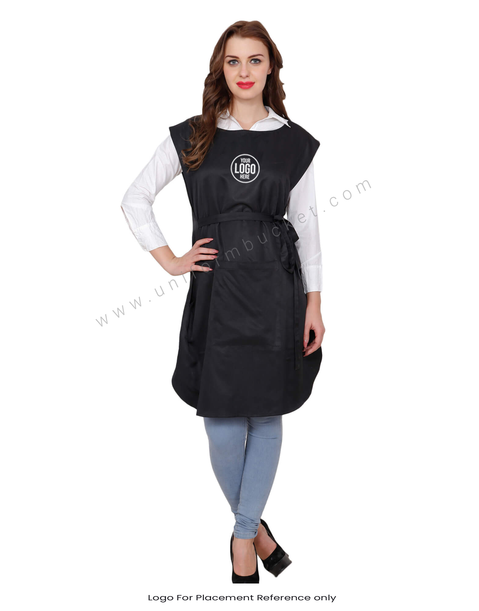 Premium Black Apron With Front Belt thumbnail 4