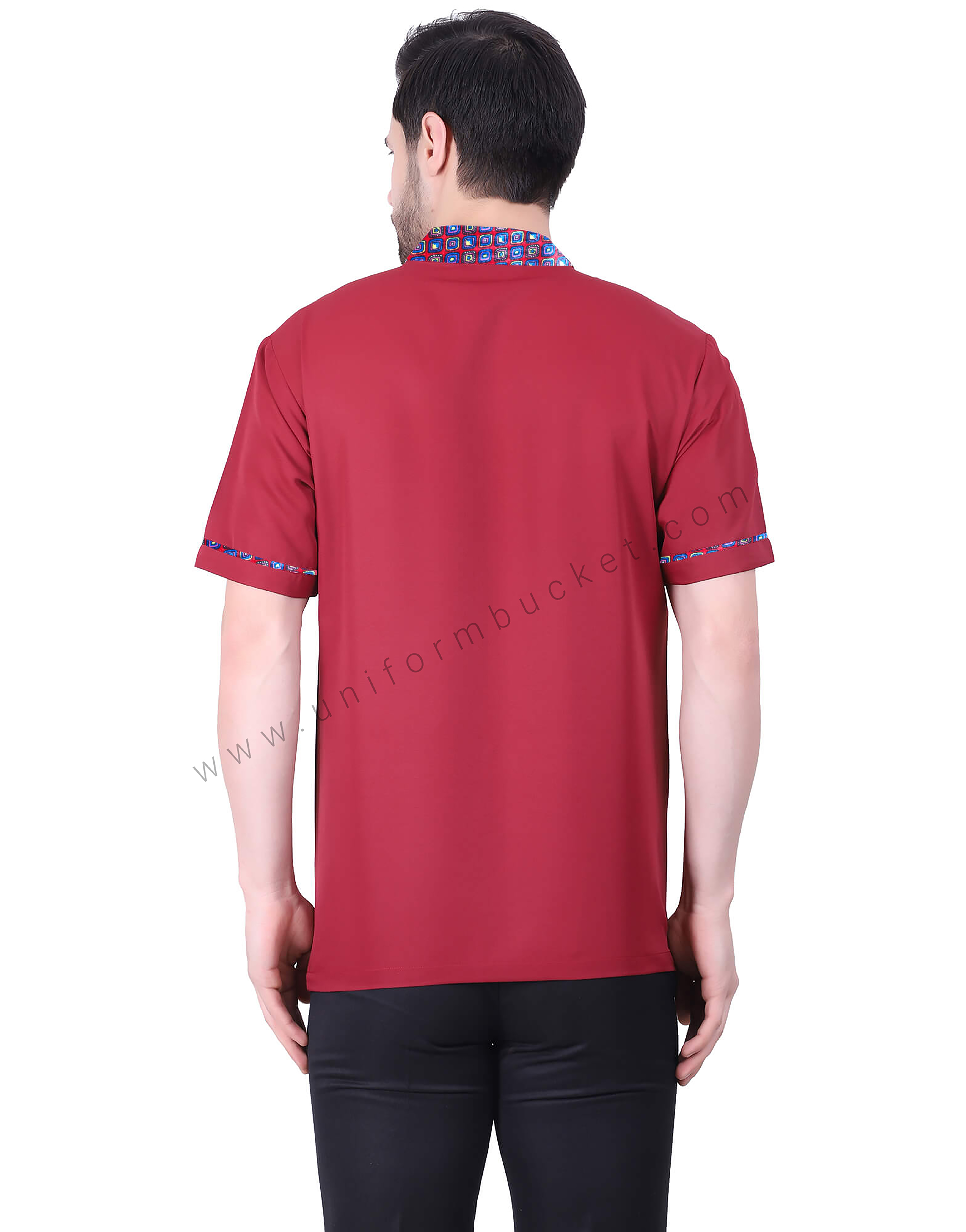 Elegant Maroon Shirt With Colorful trims thumbnail 3
