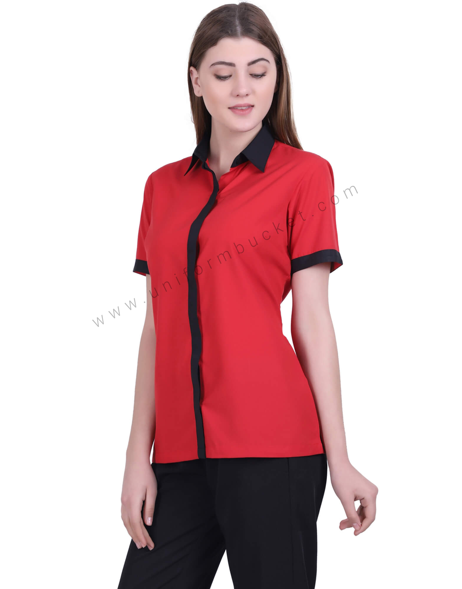 Elegant Red Formal Shirt For Women view 1