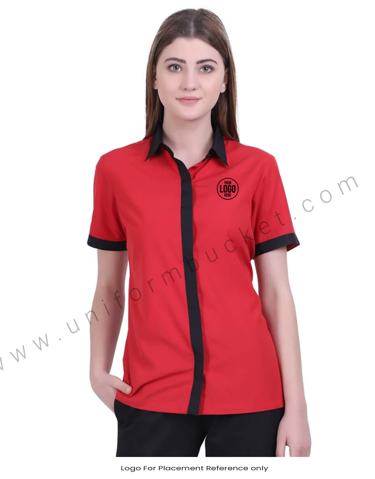 Elegant Red Formal Shirt For Women thumbnail 4