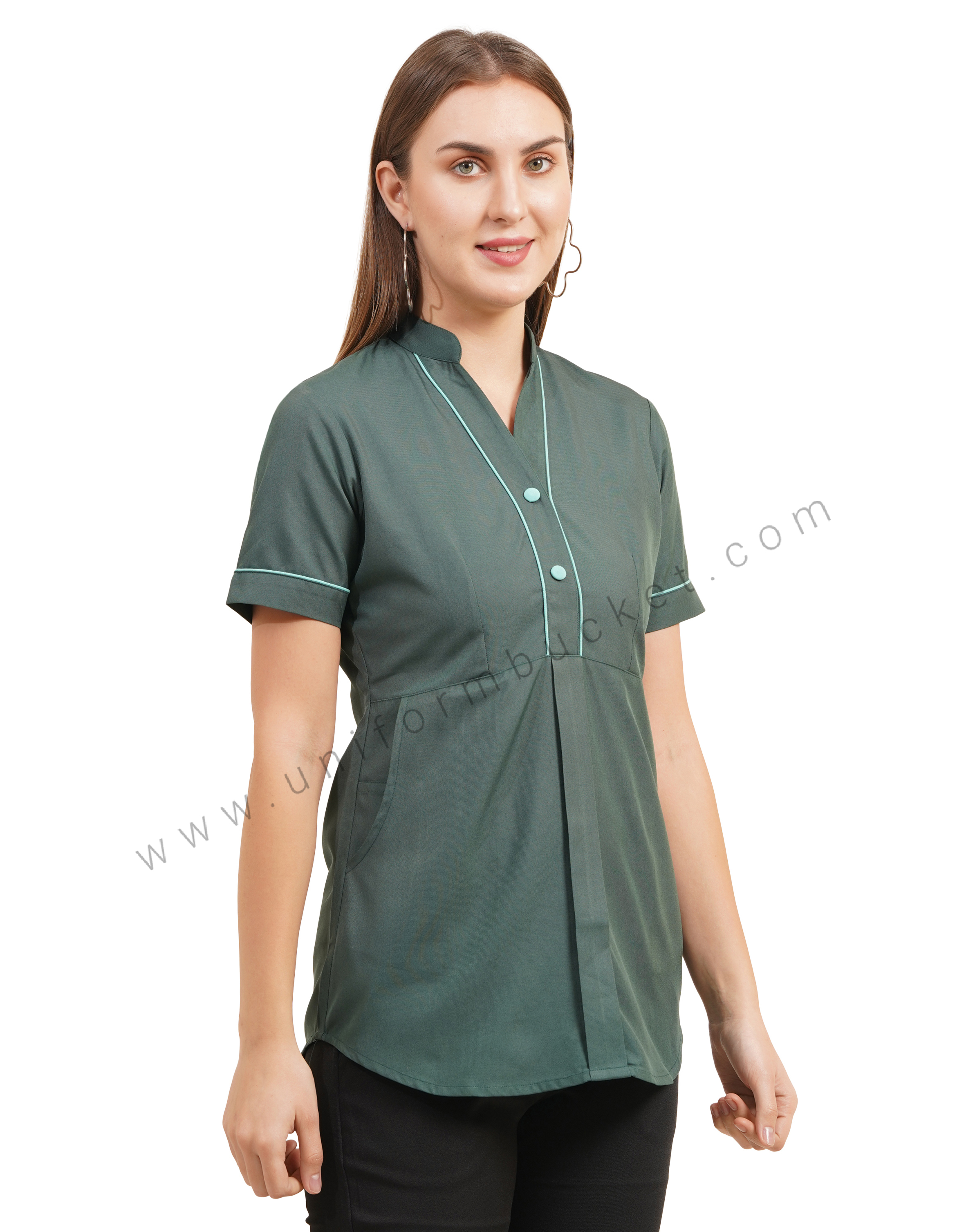 Emerald Green Front Button top thumbnail 2