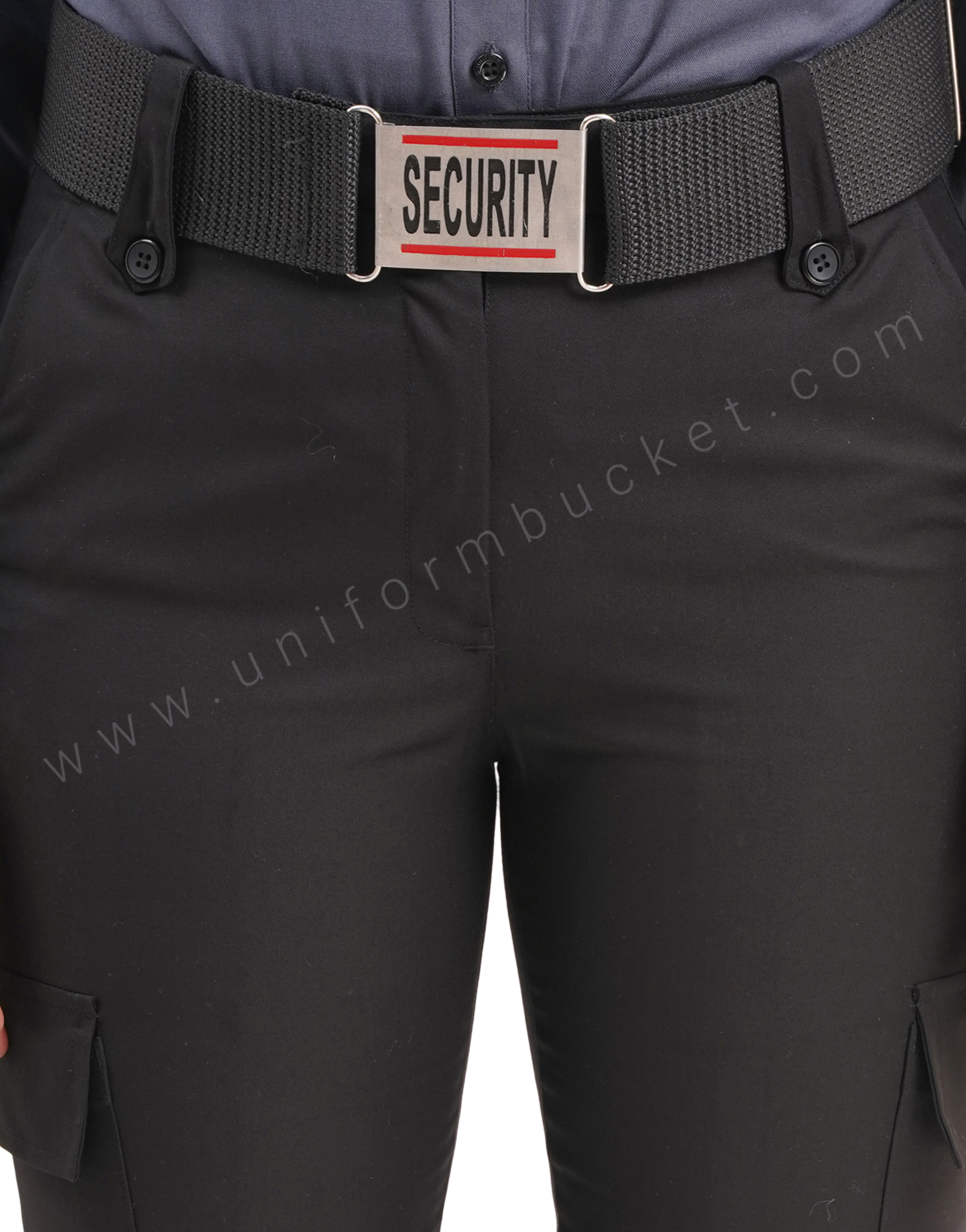 Female Black Security Guard  trouser with three loops & knee patch pocket with flap thumbnail 5
