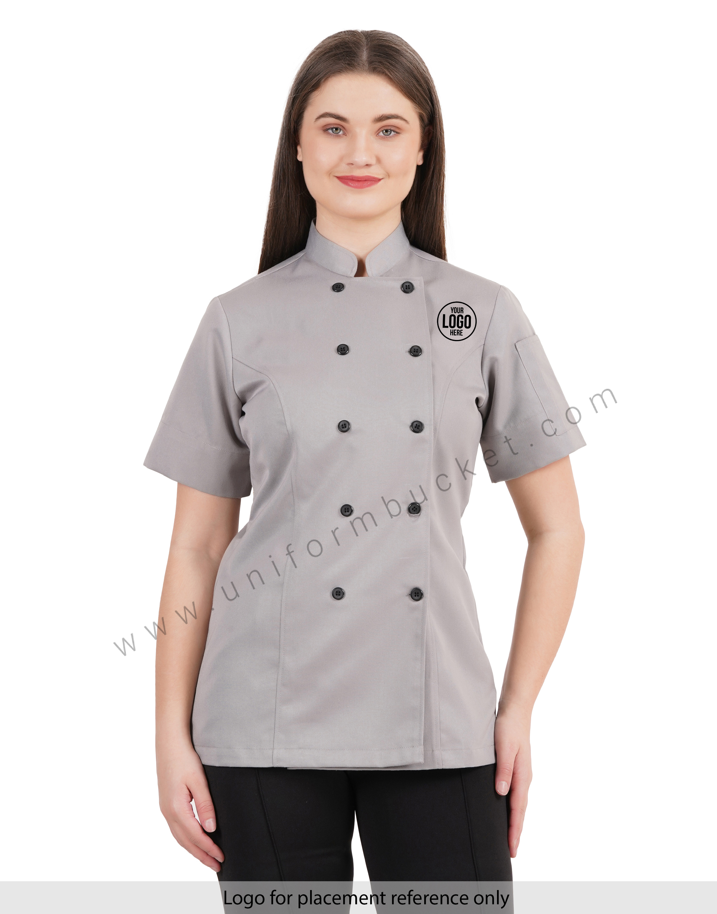 FEMALE PRINCESS LINE CHEF COAT WITH HALF SLEEVE thumbnail 6