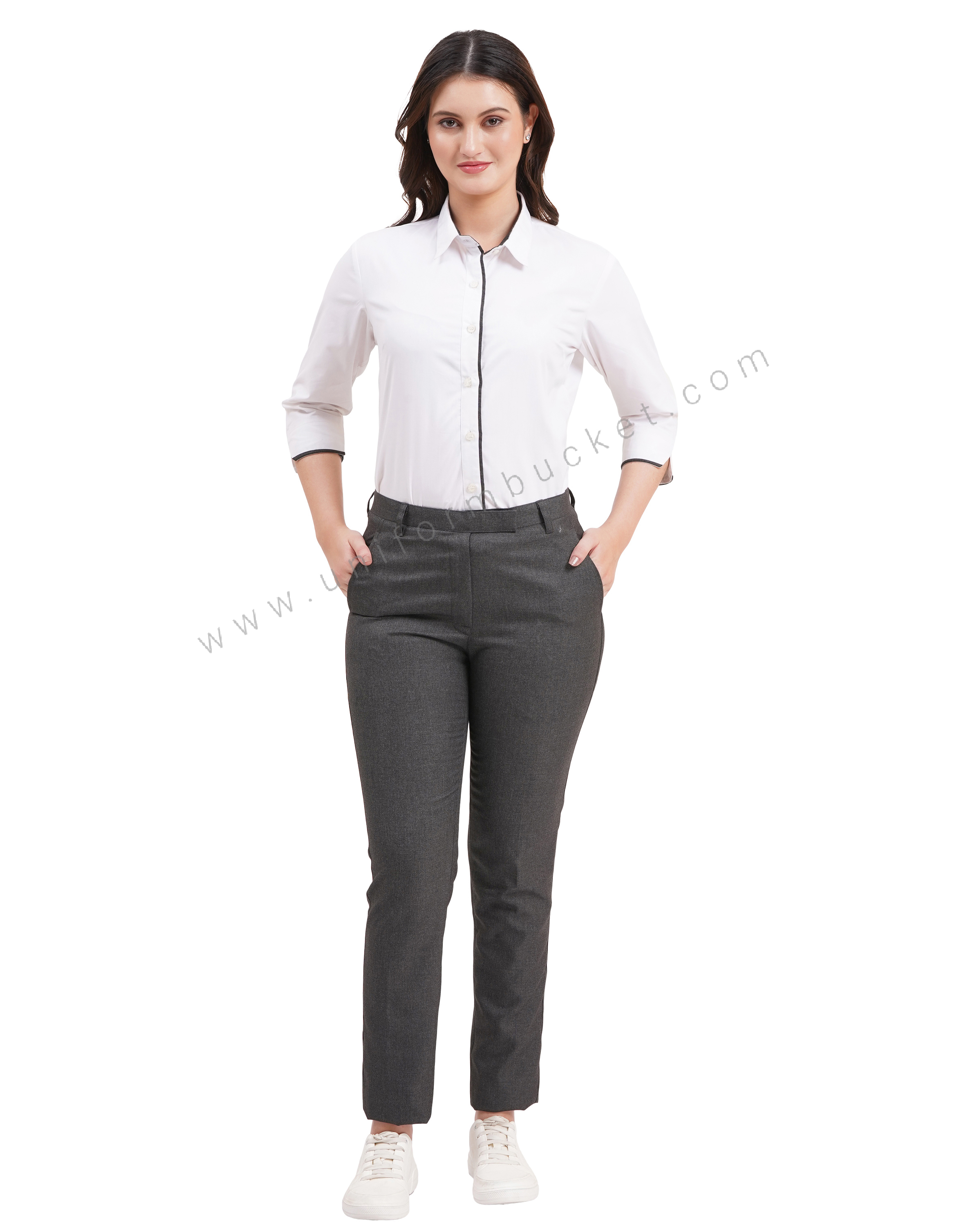 female  huy worsted grey formal trouser thumbnail 6