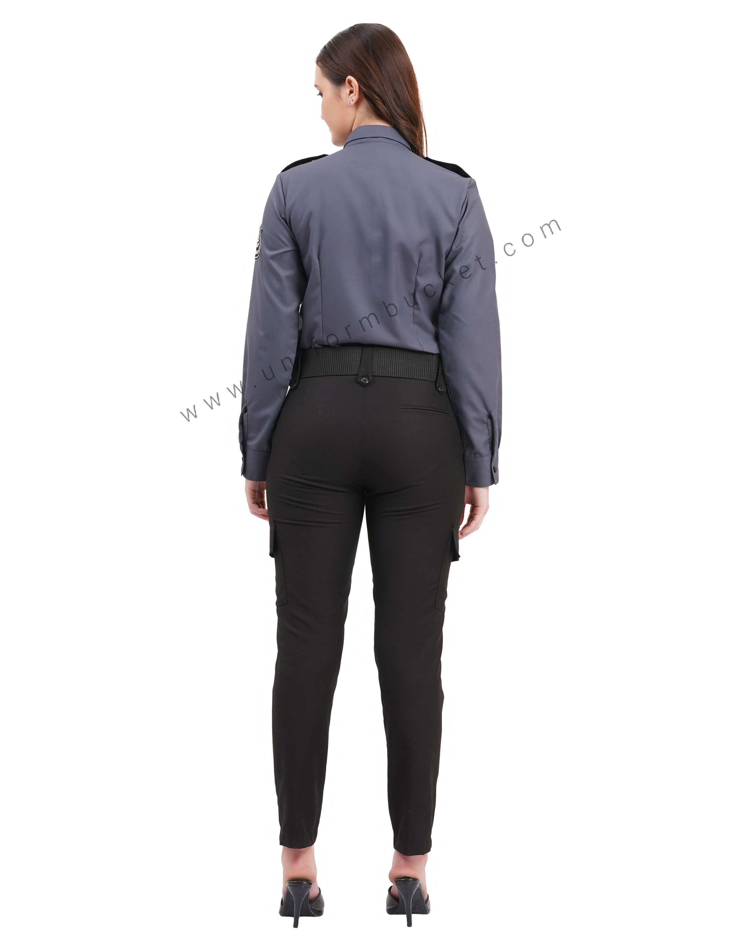 Female Security Guard grey shirt with black shoulder loops thumbnail 7