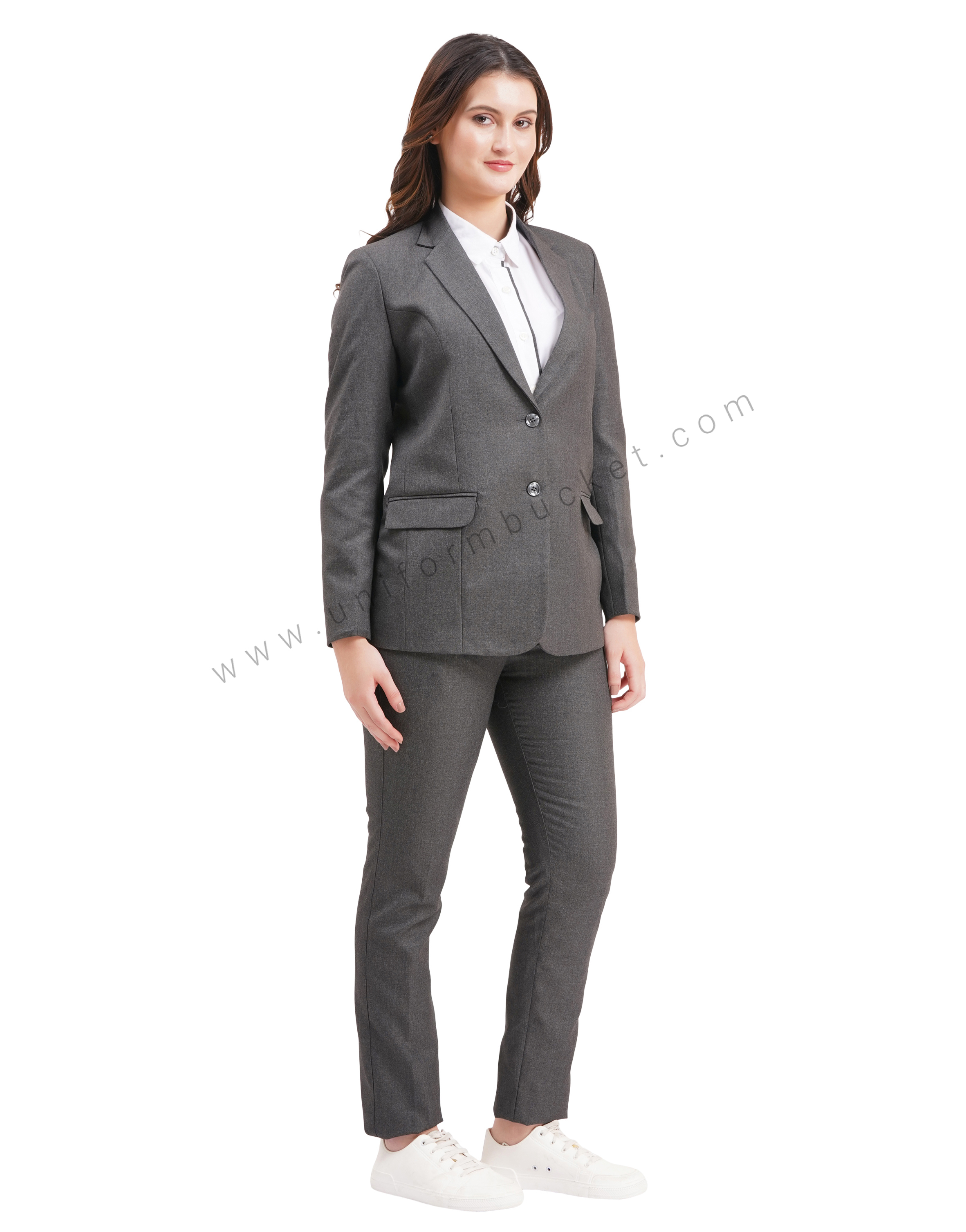 female two button blazer huy worsted grey thumbnail 5